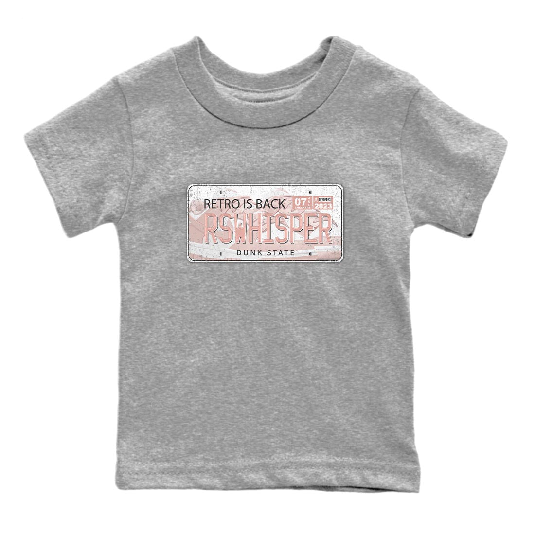 Nike Dunks Low Rose Whisper shirt to match jordans Jordan Plate Streetwear Sneaker Shirt Nike Dunk Rose Whisper Drip Gear Zone Sneaker Matching Clothing Baby Toddler Heather Grey 2 T-Shirt