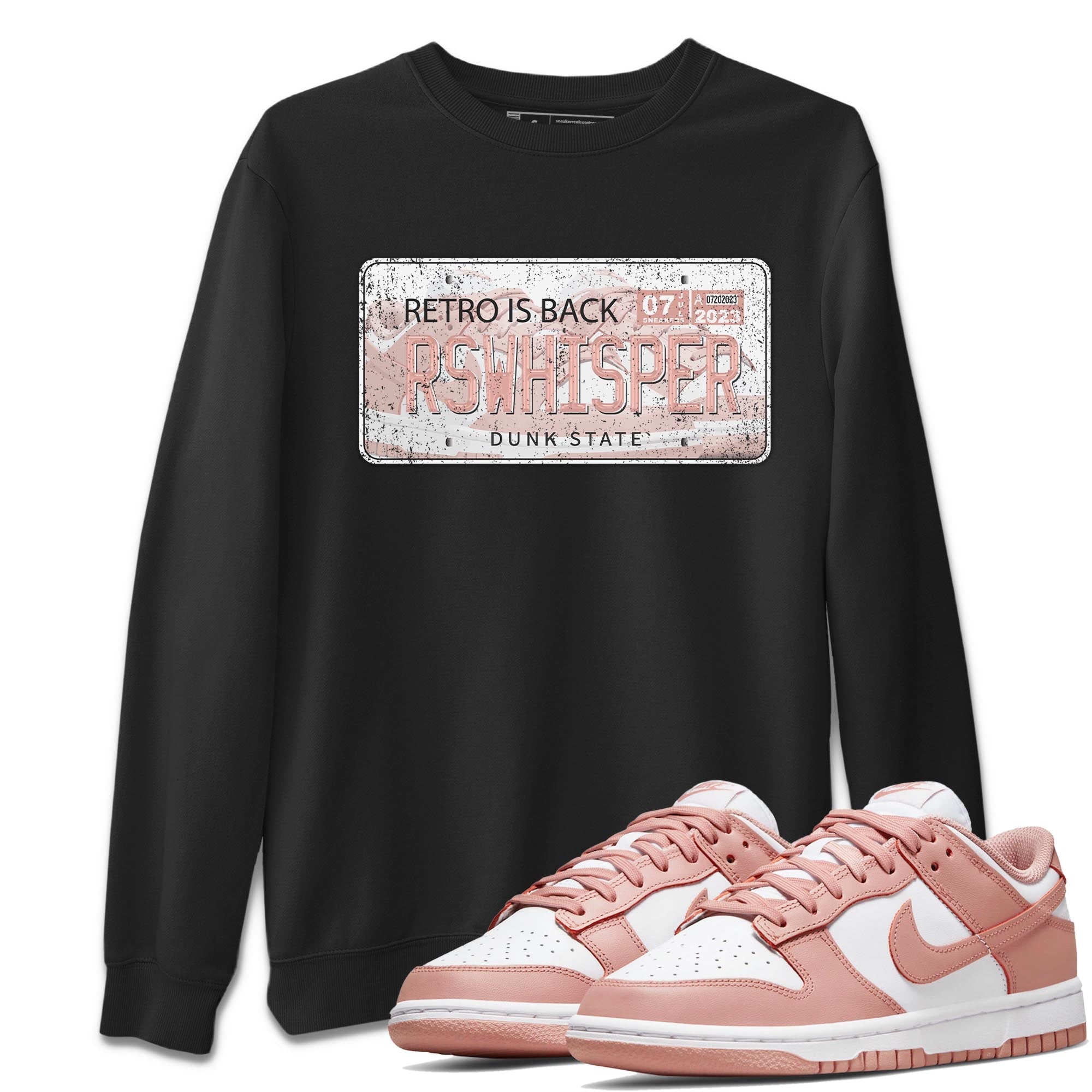 Nike Dunks Low Rose Whisper shirt to match jordans Jordan Plate Streetwear Sneaker Shirt Nike Dunk Rose Whisper Drip Gear Zone Sneaker Matching Clothing Unisex Black 1 T-Shirt