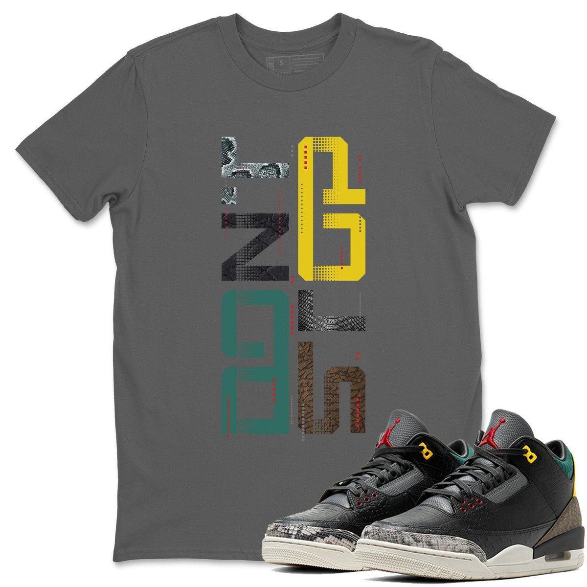 Jordan 3 Animal Instinct 2.0 Sneaker Matching T-Shirt Don't Stop Sneaker Tees Jordan 3 Animal Instinct 2.0 Sneaker Release Tees Crew Neck Tees