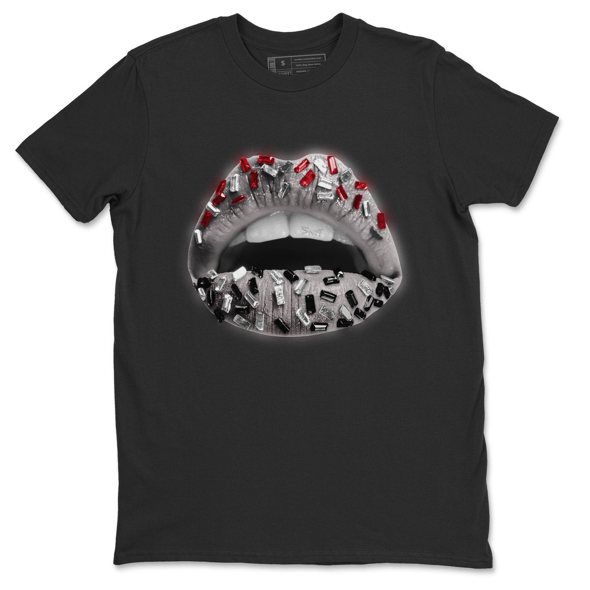 Jordan 1 Smoke Grey Sneaker Matching T-Shirt Lips Jewel Sneaker Tees Jordan 1 Smoke Grey Sneaker Release Tees Crew Neck Tees