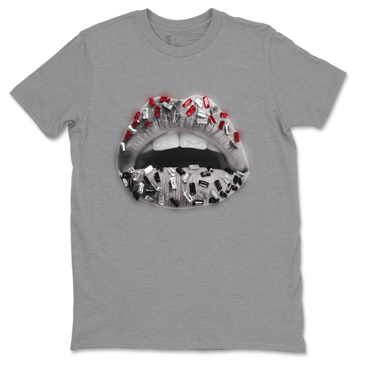 Jordan 1 Smoke Grey Sneaker Matching T-Shirt Lips Jewel Sneaker Tees Jordan 1 Smoke Grey Sneaker Release Tees Crew Neck Tees