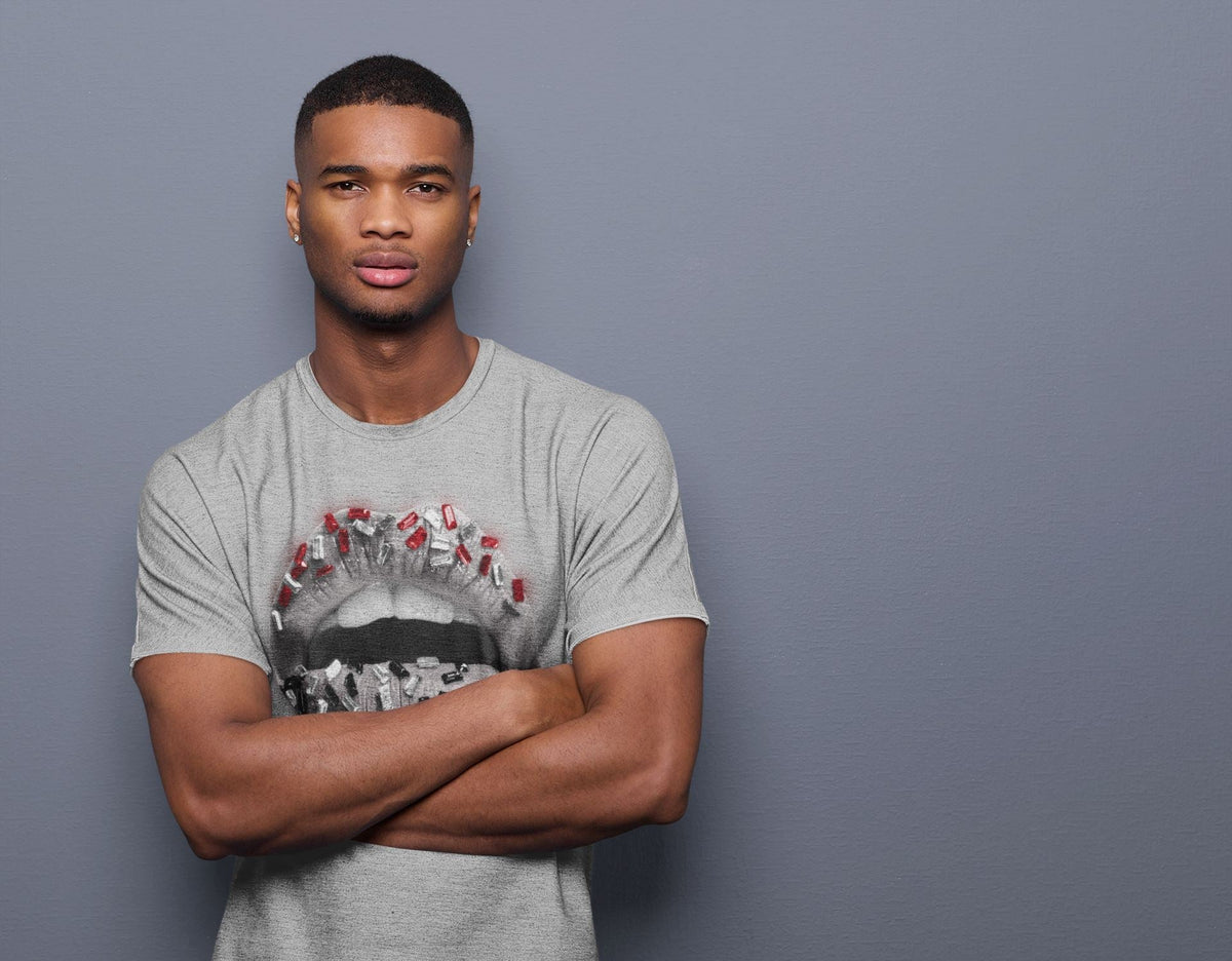 Jordan 1 Smoke Grey Sneaker Matching T-Shirt Lips Jewel Sneaker Tees Jordan 1 Smoke Grey Sneaker Release Tees Crew Neck Tees