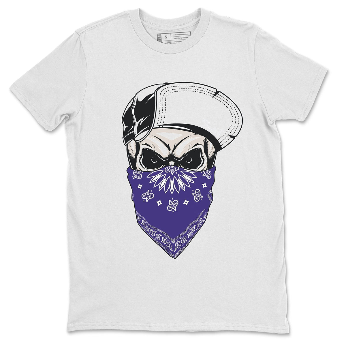 Jordan 4 Court Purple Sneaker Matching T-Shirt Skull Hat Mask Sneaker Tees Jordan 4 Court Purple Sneaker Release Tees Crew Neck Tees