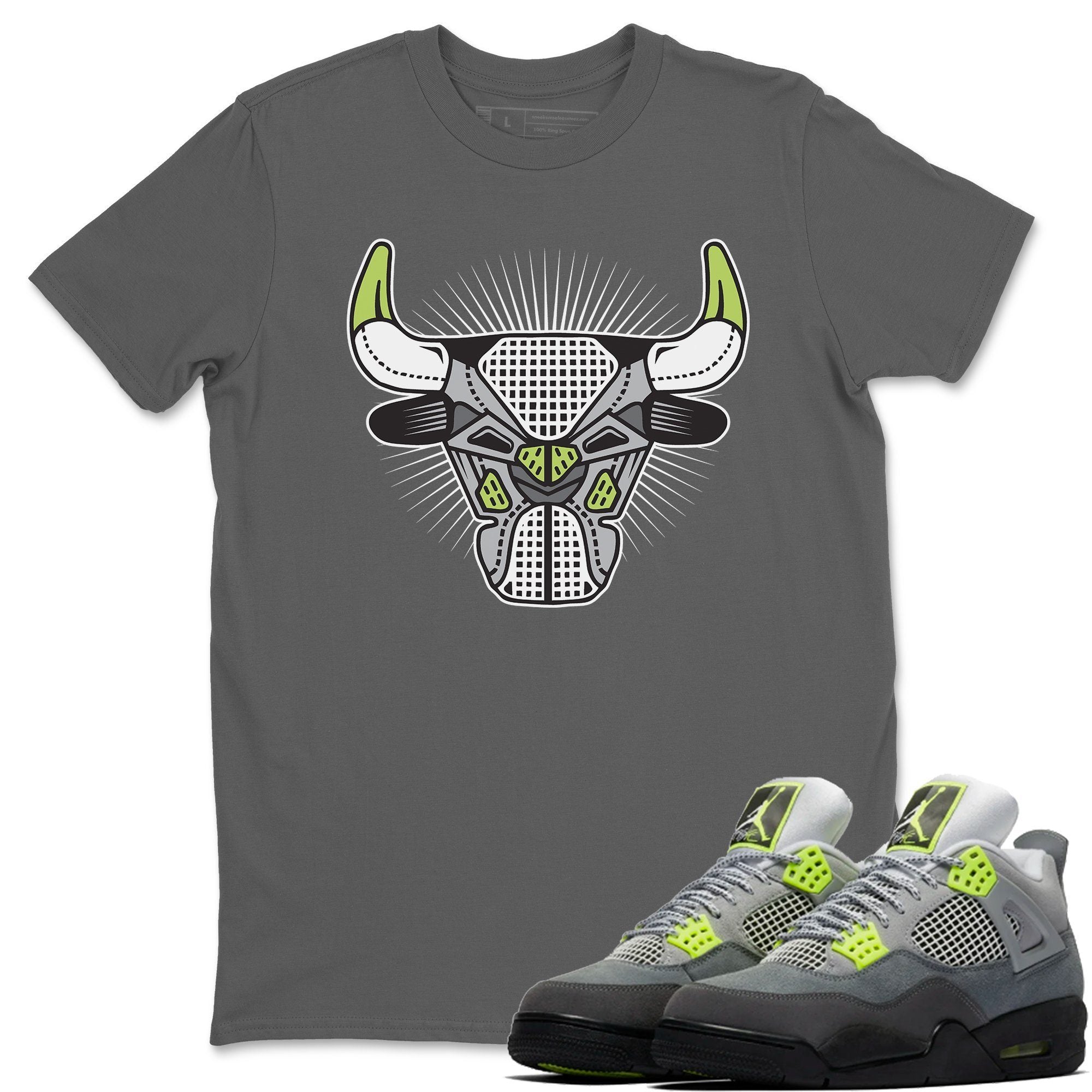 Jordan 4 '95 Neon Shirt To Match Jordans Bull Head Sneaker Tees Jordan 4 '95 Neon Drip Gear Zone Sneaker Matching Clothing Unisex Shirts