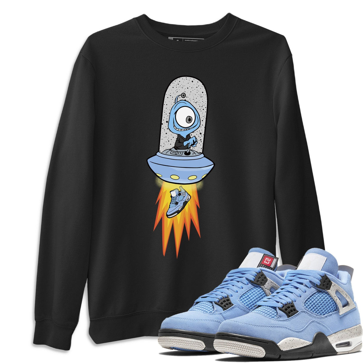 Jordan 4 University Blue Shirt To Match Jordans Alien Sneaker Tees Jordan 4 University Blue Drip Gear Zone Sneaker Matching Clothing Unisex Shirts