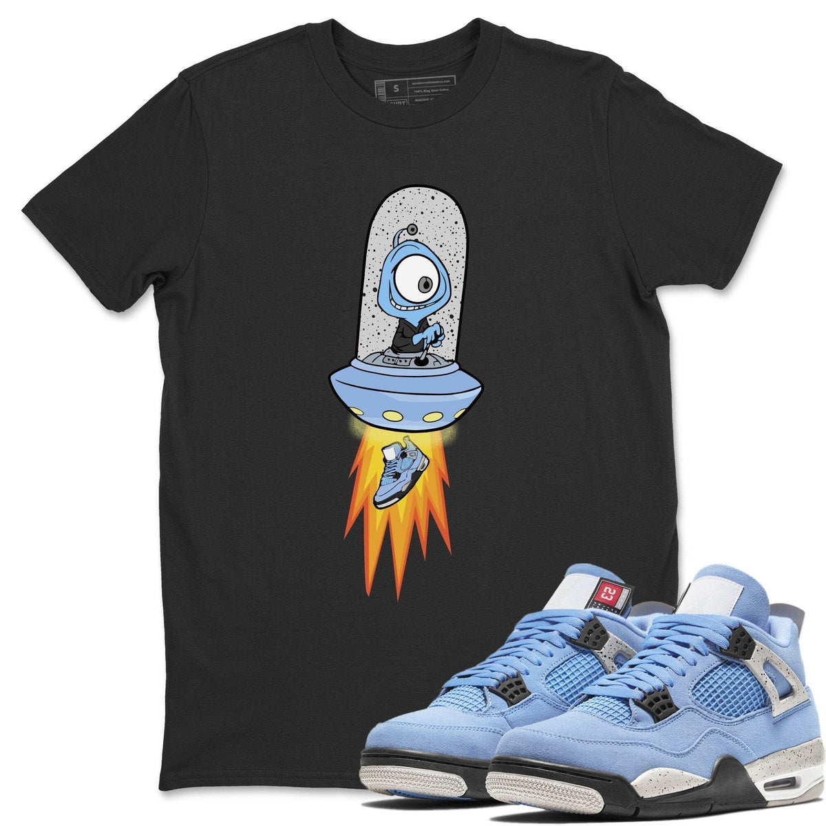 Jordan 4 University Blue Shirt To Match Jordans Alien Sneaker Tees Jordan 4 University Blue Drip Gear Zone Sneaker Matching Clothing Unisex Shirts