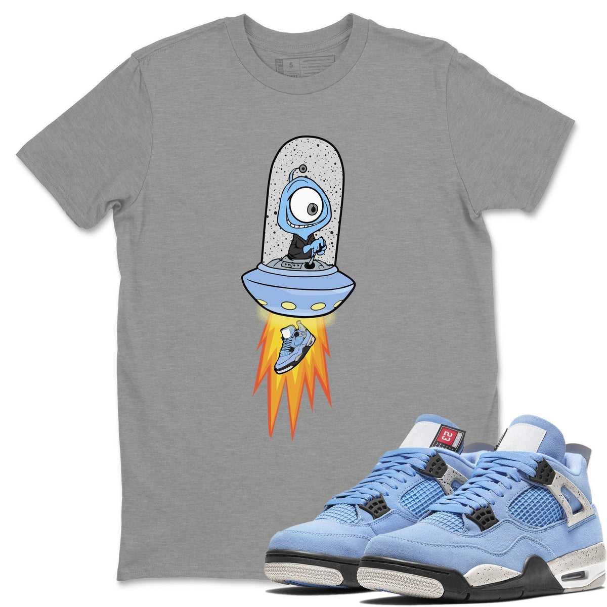 Jordan 4 University Blue Shirt To Match Jordans Alien Sneaker Tees Jordan 4 University Blue Drip Gear Zone Sneaker Matching Clothing Unisex Shirts