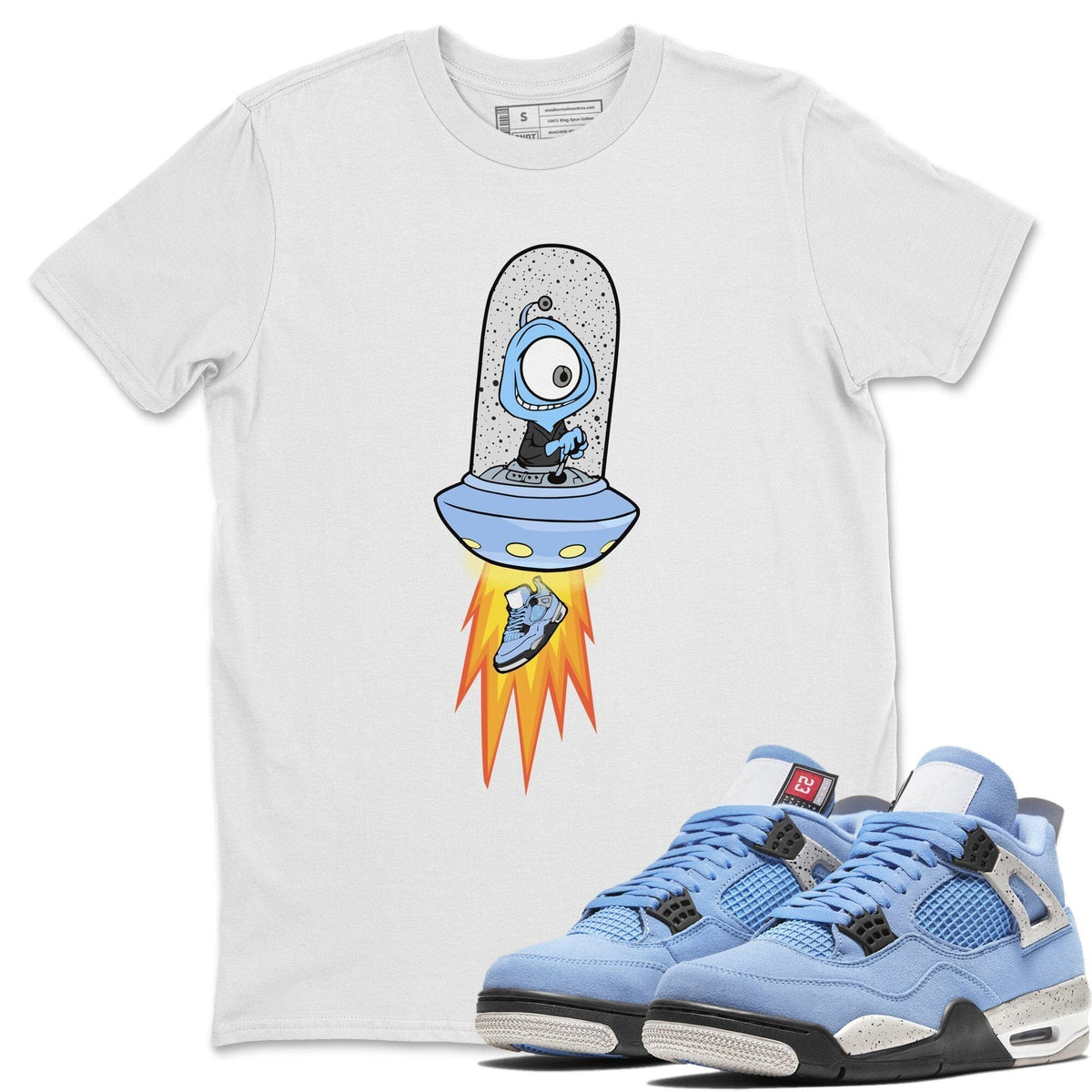 Jordan 4 University Blue Shirt To Match Jordans Alien Sneaker Tees Jordan 4 University Blue Drip Gear Zone Sneaker Matching Clothing Unisex Shirts