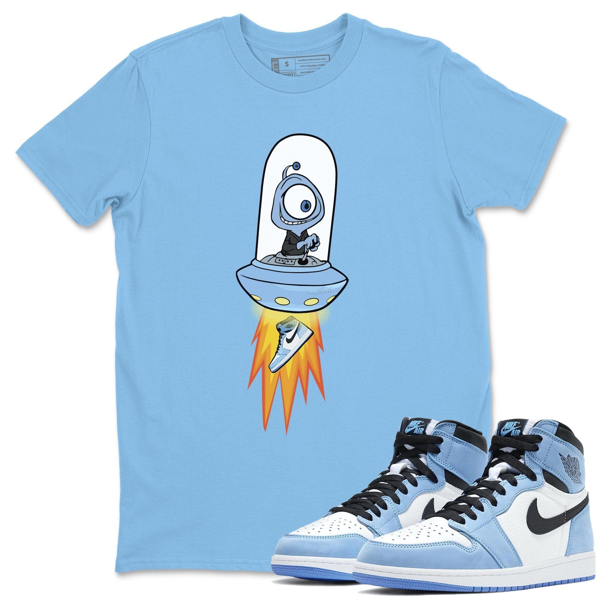 Jordan 1 University Blue Shirt To Match Jordans Alien Sneaker Tees Jordan 1 University Blue Drip Gear Zone Sneaker Matching Clothing Unisex Shirts