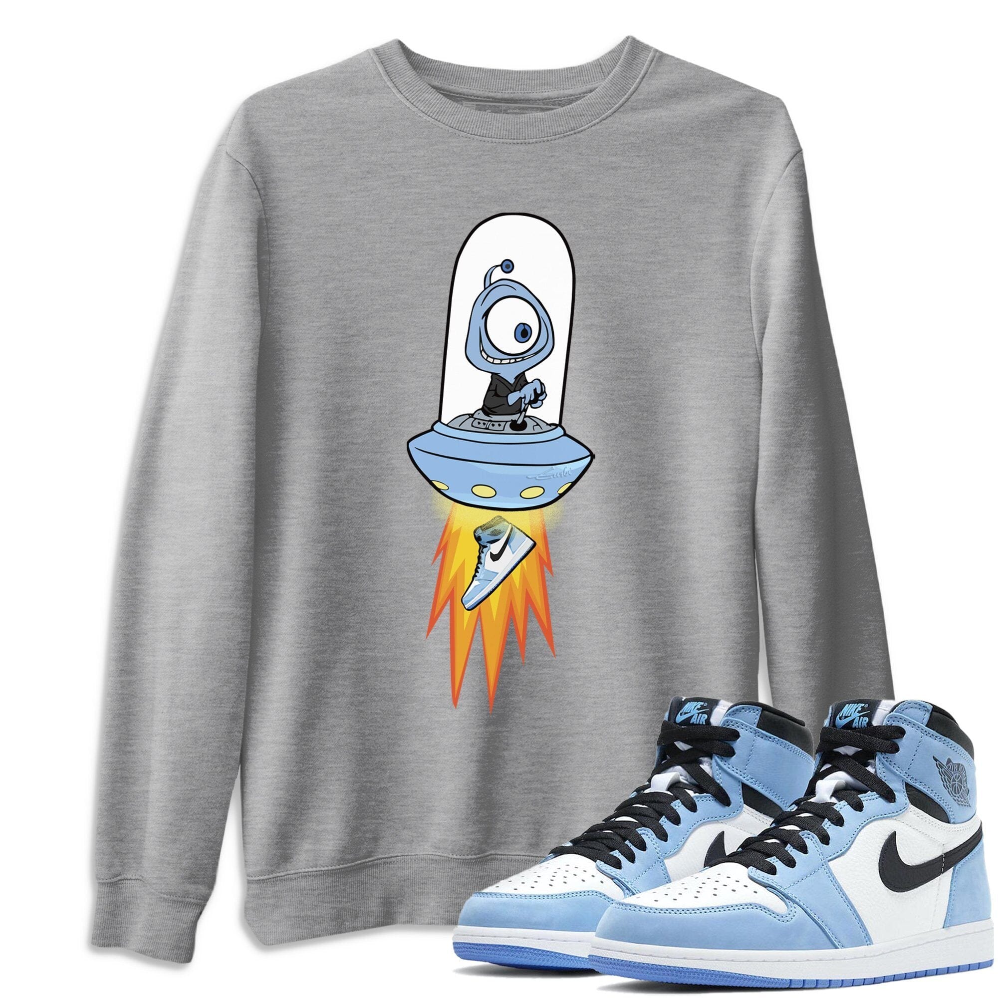 Jordan 1 University Blue Shirt To Match Jordans Alien Sneaker Tees Jordan 1 University Blue Drip Gear Zone Sneaker Matching Clothing Unisex Shirts