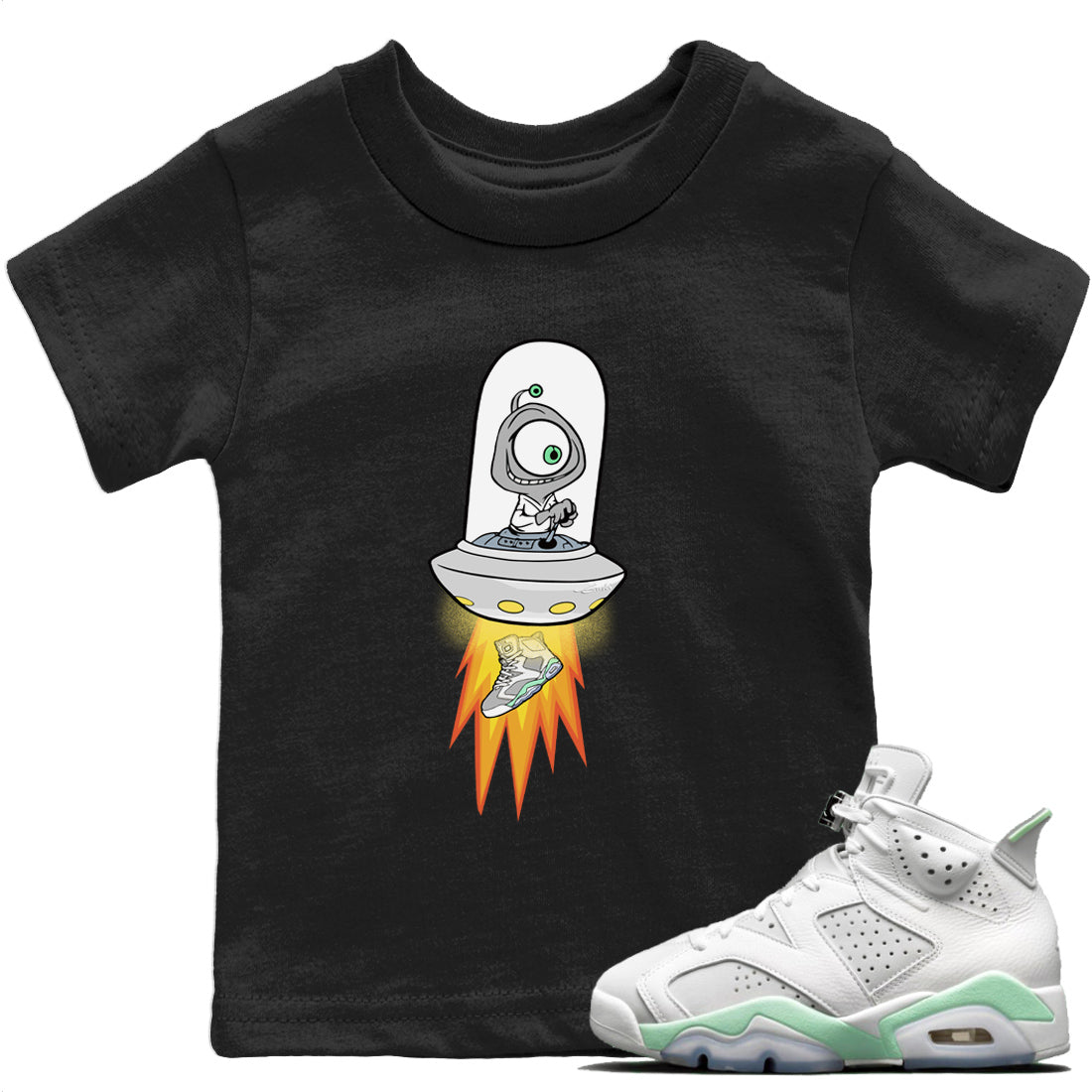 Jordan 6 Mint Foam Sneaker Matching T-Shirt Alien Sneaker Tees Jordan 6 Mint Foam Sneaker Release Tees Kids Shirts