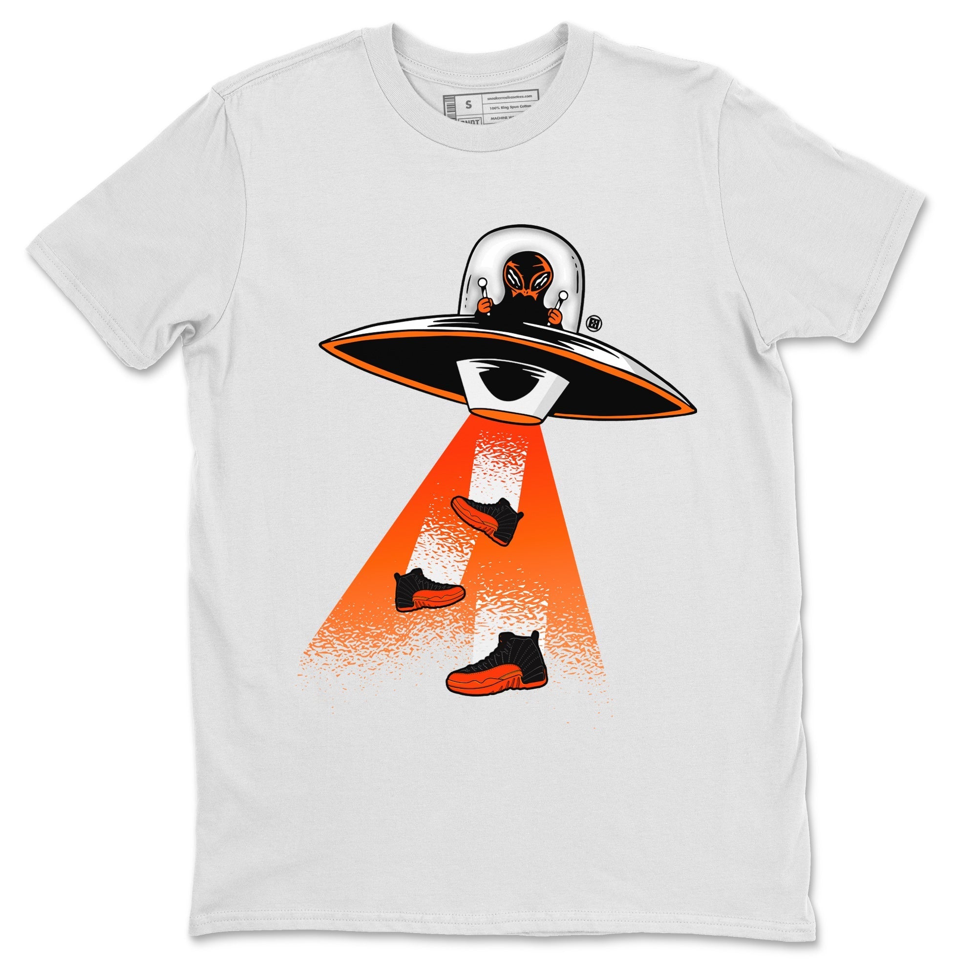 Air Jordan 12 Brilliant Orange Sneaker Match Tees Alien Thief Streetwear Sneaker Shirt 12s Brilliant Orange Tee Unisex Shirts White 2