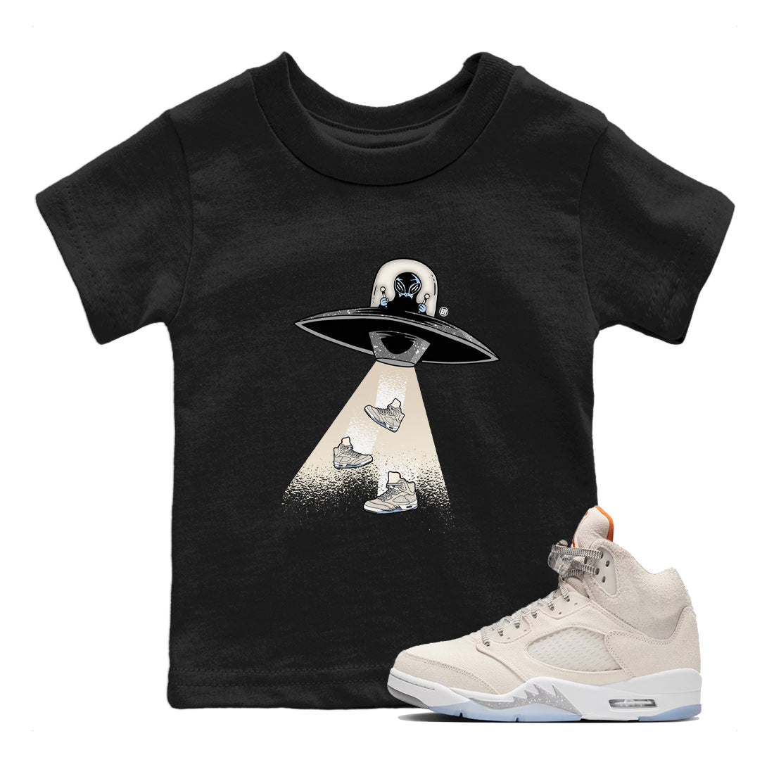 Air Jordan 5 Craft Sneaker Match Tees Alien Thief Streetwear Sneaker Shirt 5s Craft Streetwear Sneaker Shirt Kids Shirts Black 1