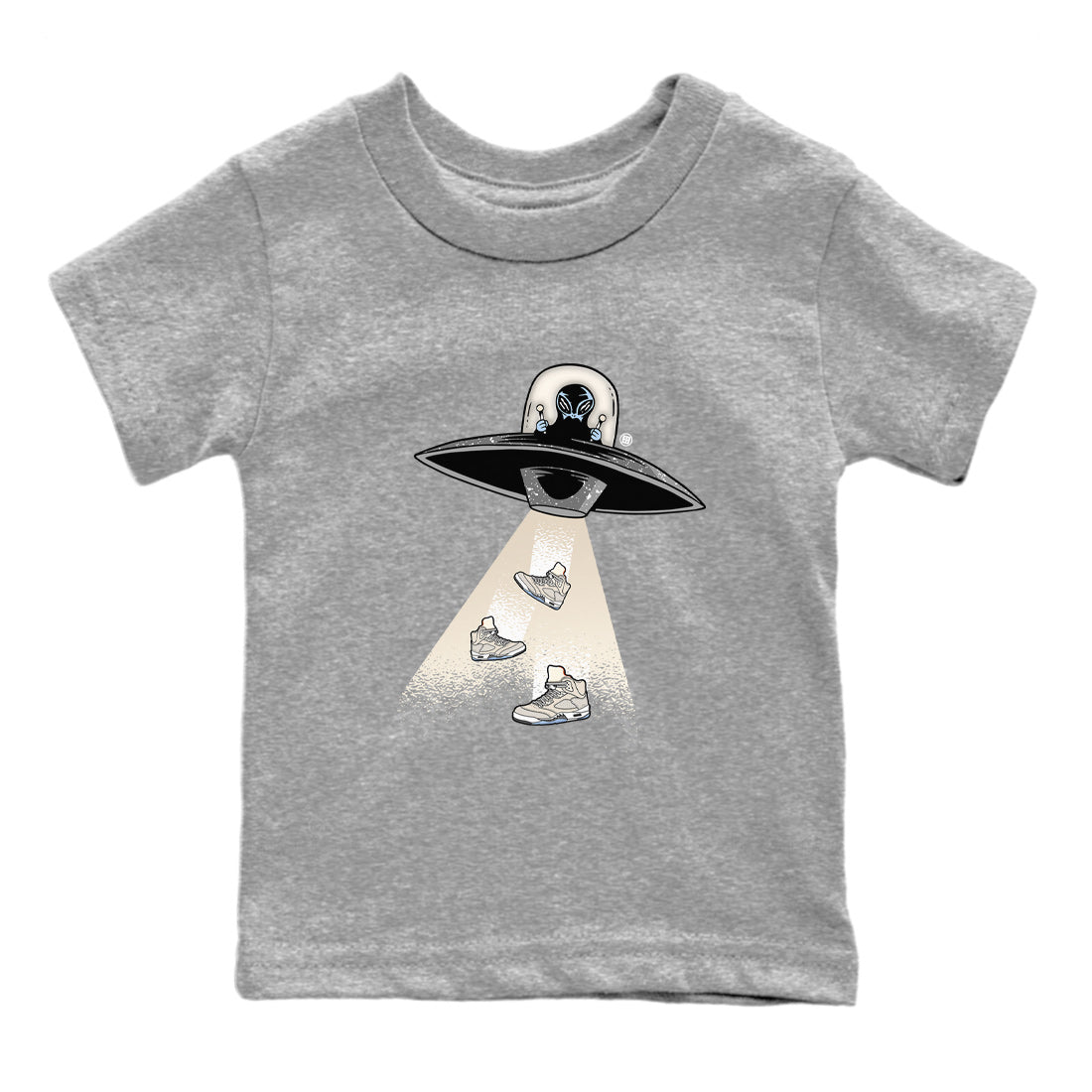 Air Jordan 5 Craft Sneaker Match Tees Alien Thief Streetwear Sneaker Shirt 5s Craft Streetwear Sneaker Shirt Kids Shirts Heather Grey 2