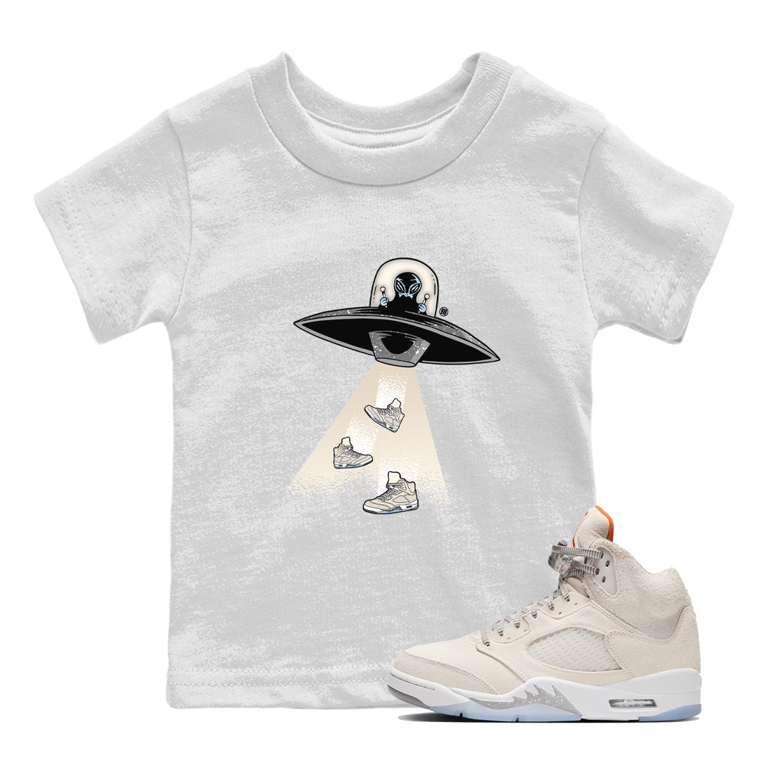 Air Jordan 5 Craft Sneaker Match Tees Alien Thief Streetwear Sneaker Shirt 5s Craft Streetwear Sneaker Shirt Kids Shirts White 1