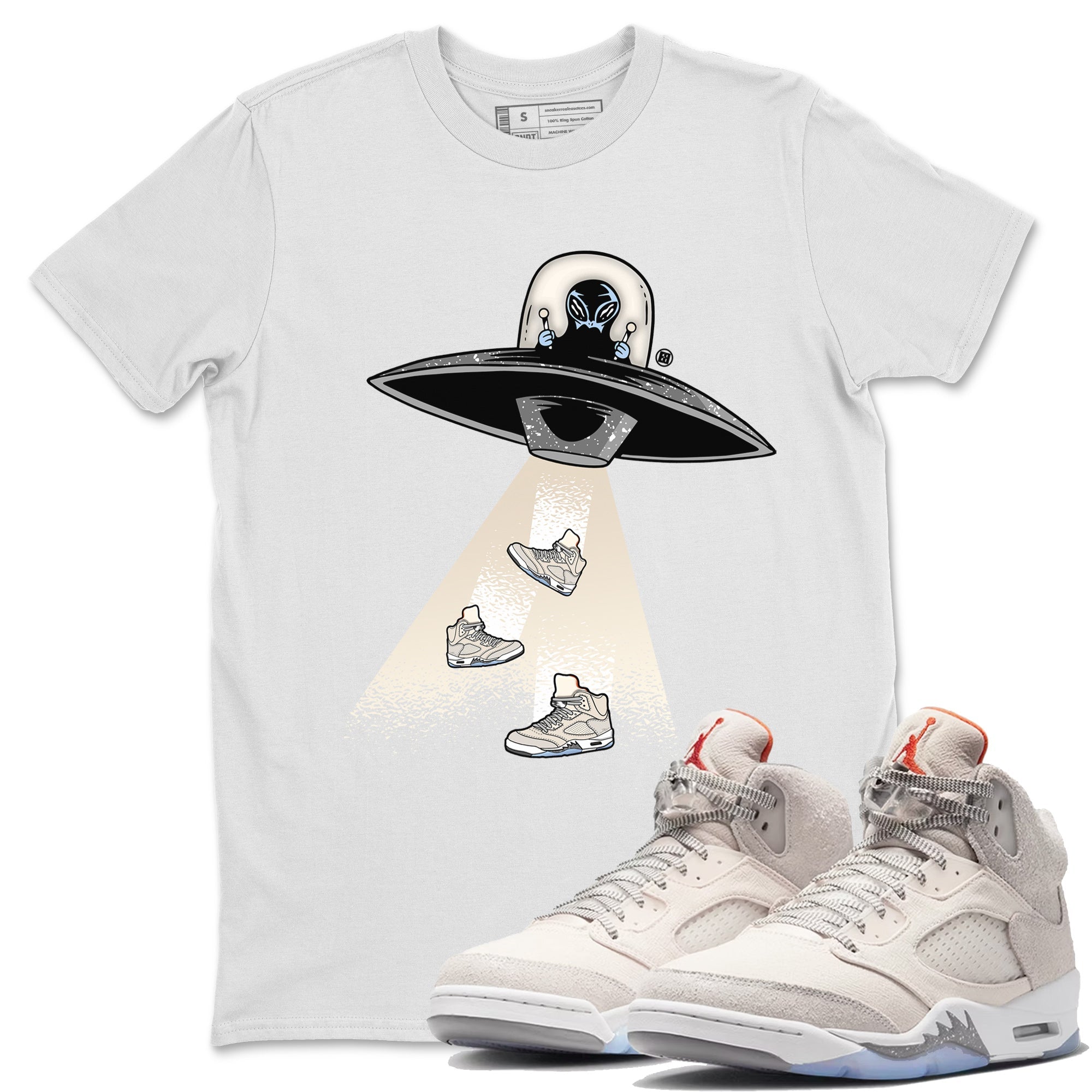 Air Jordan 5 Craft Sneaker Match Tees Alien Thief Streetwear Sneaker Shirt 5s Craft Streetwear Sneaker Shirt Unisex Shirts White 1