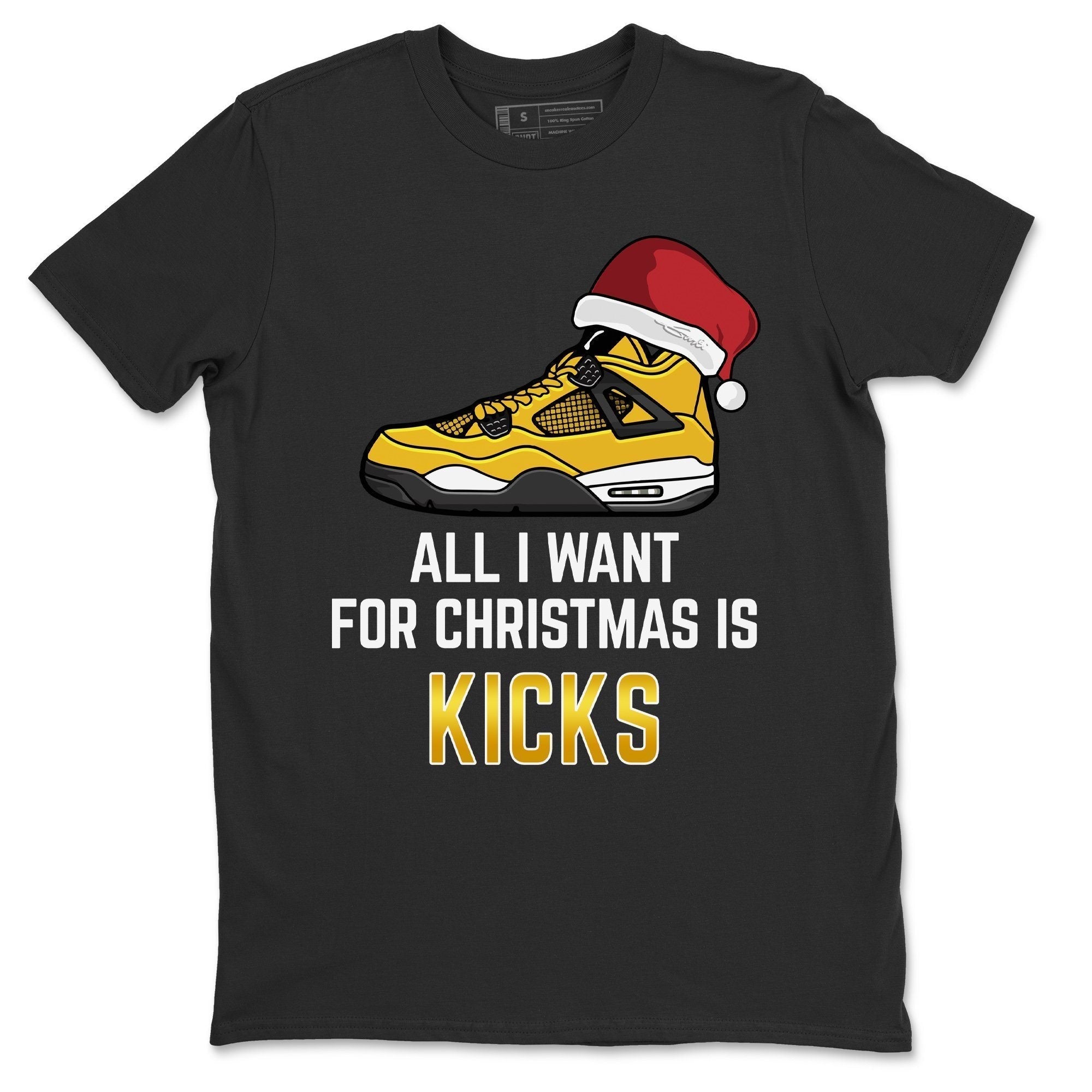Jordan 4 Lightning Shirt To Match Jordans All I Want For Christmas Sneaker Tees Jordan 4 Lightning Drip Gear Zone Sneaker Matching Clothing Unisex Shirts