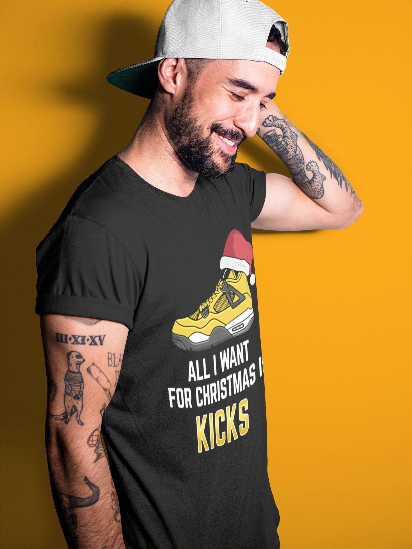 Jordan 4 Lightning Shirt To Match Jordans All I Want For Christmas Sneaker Tees Jordan 4 Lightning Drip Gear Zone Sneaker Matching Clothing Unisex Shirts