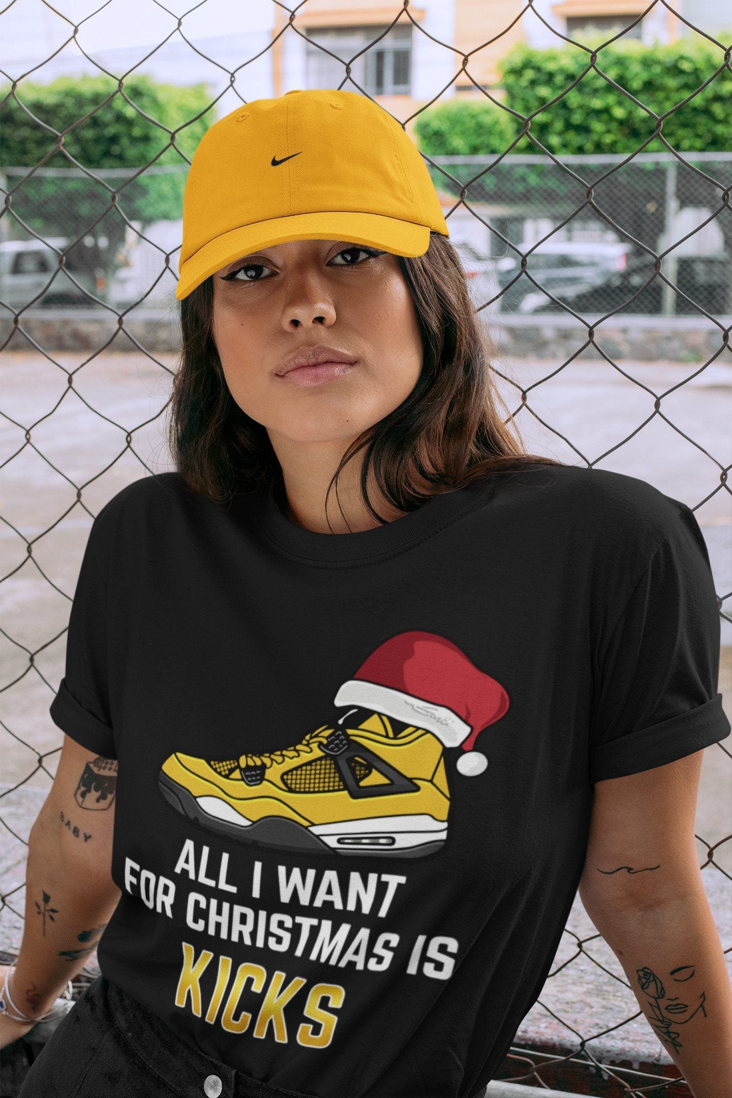 Jordan 4 Lightning Shirt To Match Jordans All I Want For Christmas Sneaker Tees Jordan 4 Lightning Drip Gear Zone Sneaker Matching Clothing Unisex Shirts
