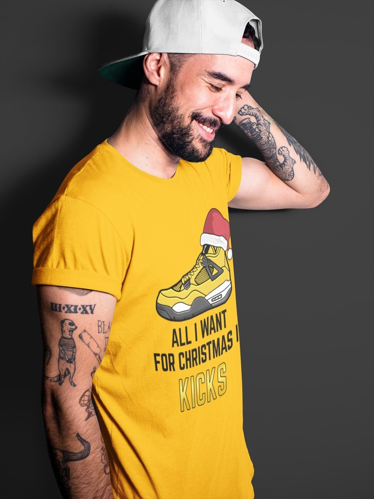 Jordan 4 Lightning Shirt To Match Jordans All I Want For Christmas Sneaker Tees Jordan 4 Lightning Drip Gear Zone Sneaker Matching Clothing Unisex Shirts