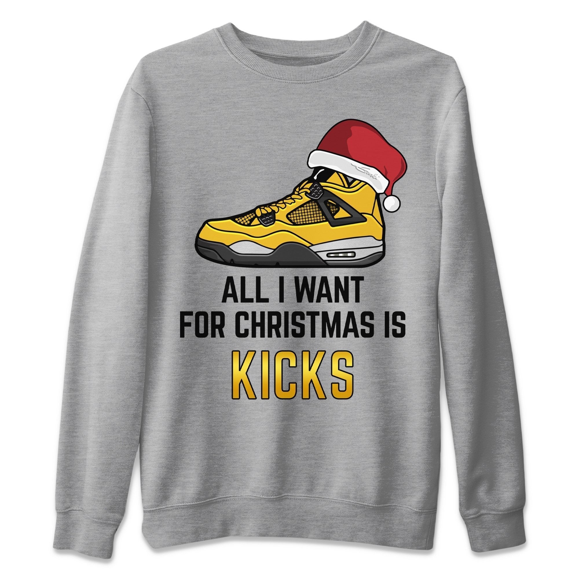 Jordan 4 Lightning Shirt To Match Jordans All I Want For Christmas Sneaker Tees Jordan 4 Lightning Drip Gear Zone Sneaker Matching Clothing Unisex Shirts