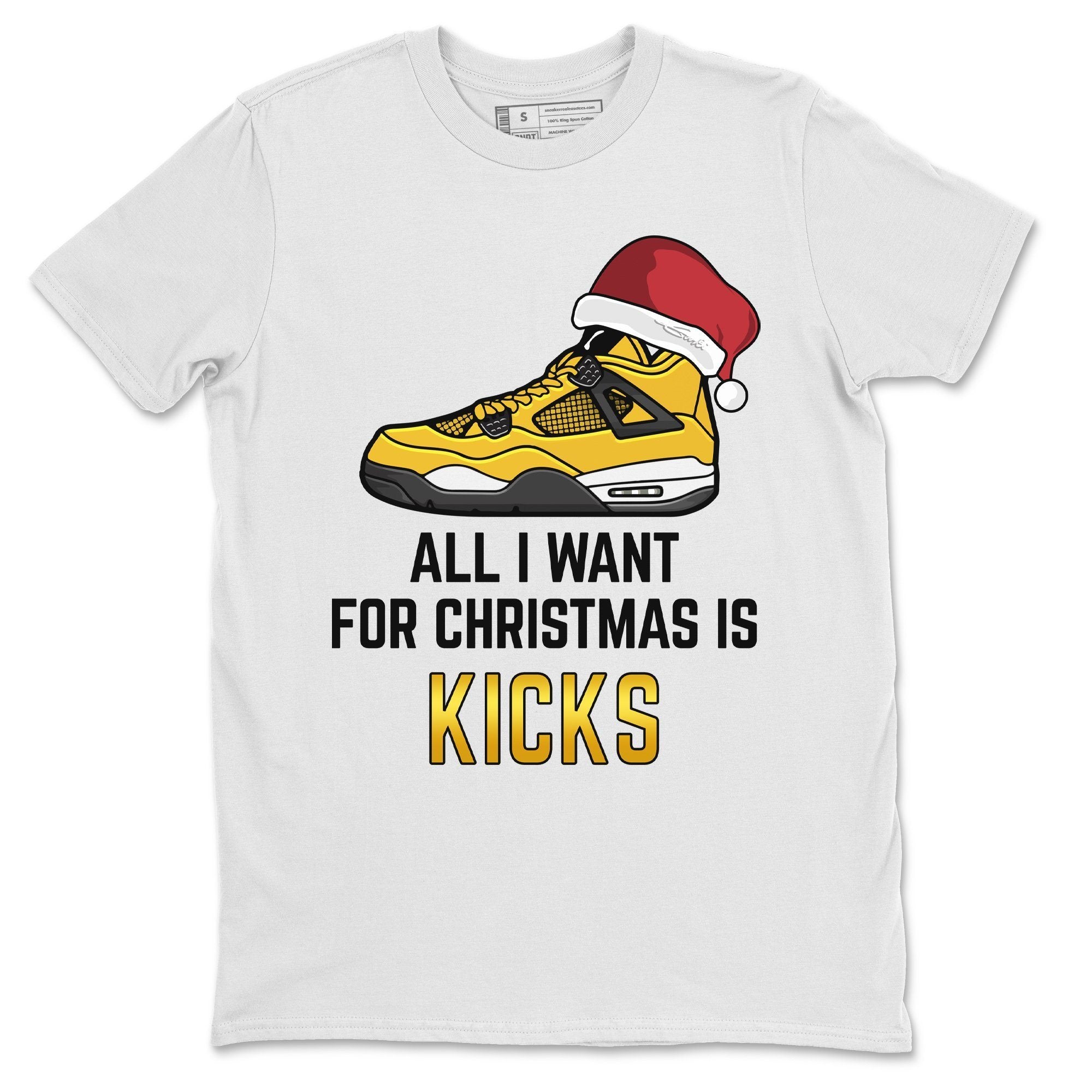 Jordan 4 Lightning Shirt To Match Jordans All I Want For Christmas Sneaker Tees Jordan 4 Lightning Drip Gear Zone Sneaker Matching Clothing Unisex Shirts