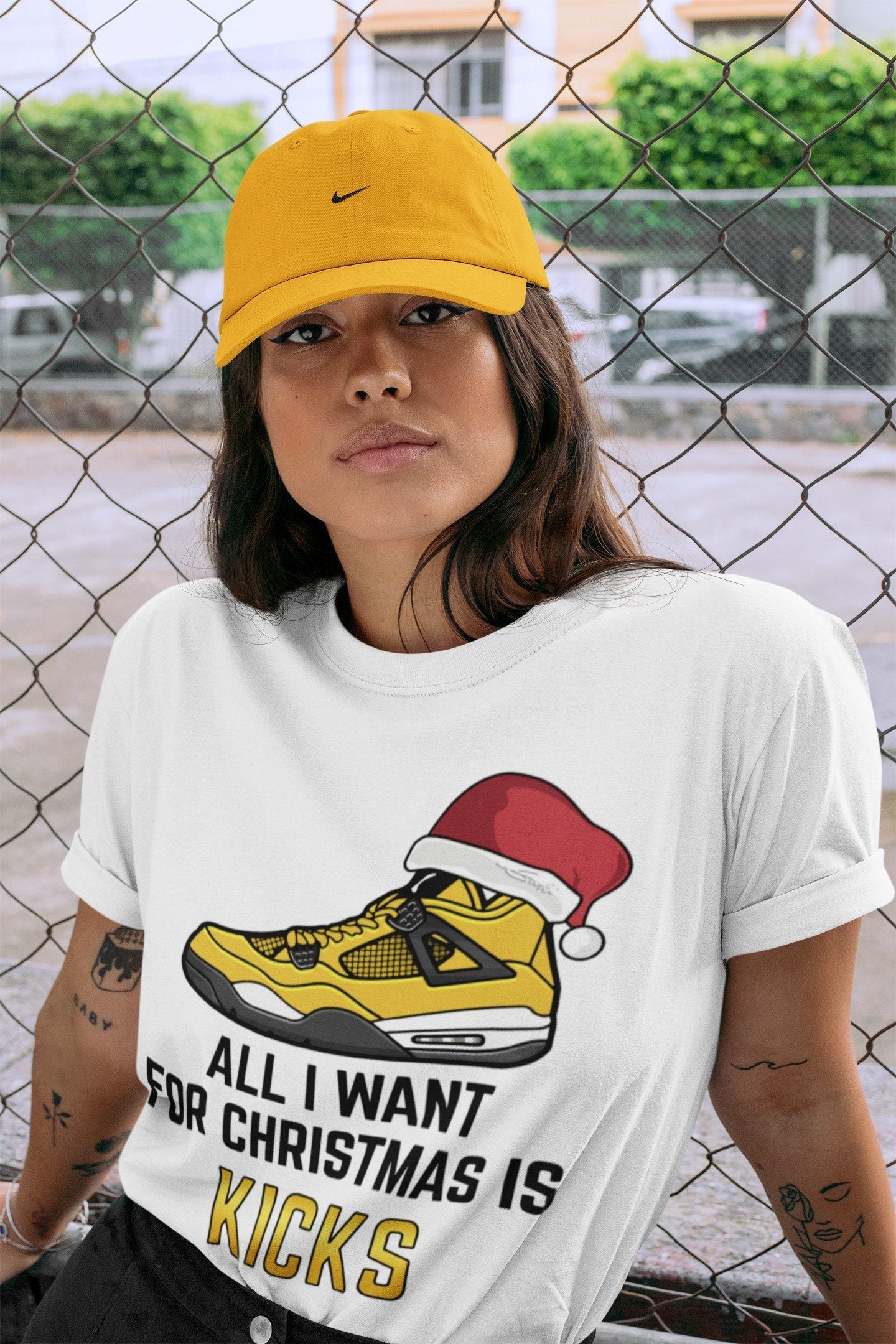 Jordan 4 Lightning Shirt To Match Jordans All I Want For Christmas Sneaker Tees Jordan 4 Lightning Drip Gear Zone Sneaker Matching Clothing Unisex Shirts