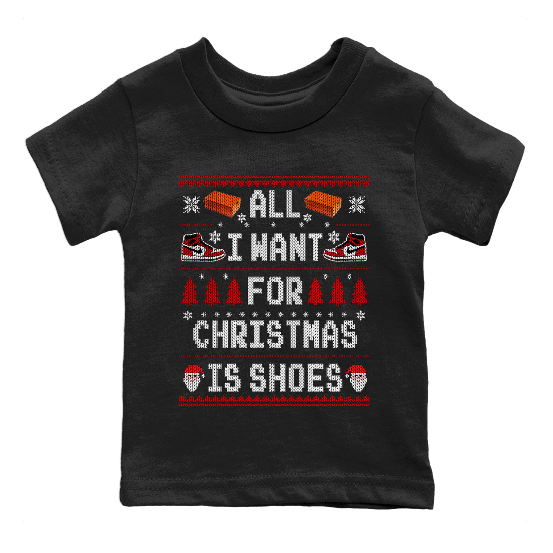 Jordan 1 Lost & Found Sneaker Matching T-Shirt All i want for christmas is shoes Sneaker Tees Jordan 1 Lost & Found Sneaker Release Tees Kids Shirts