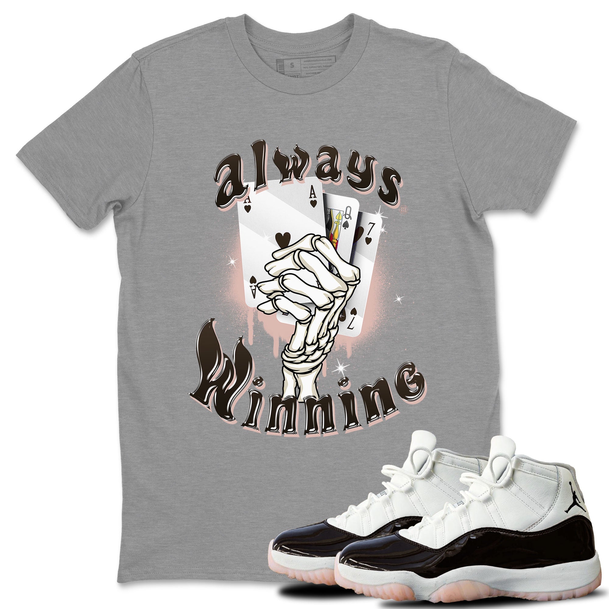 Jordan 11 WMNS Neapolitan shirt to match jordans Always Winning sneaker matching t-shirts and clothing Air Jordan 11 Neapolitan Drip Gear Zone Cotton Casual Unisex Heather Grey 1 T-Shirt