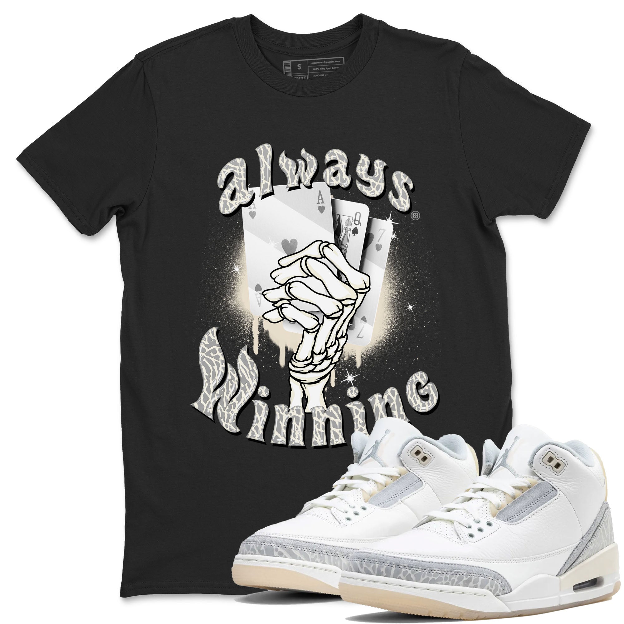 Jordan 3 Craft Ivory shirt to match jordans Always Winning sneaker tees 3s Ivory Drip Gear Zone unisex cotton Black 1 crew neck shirt