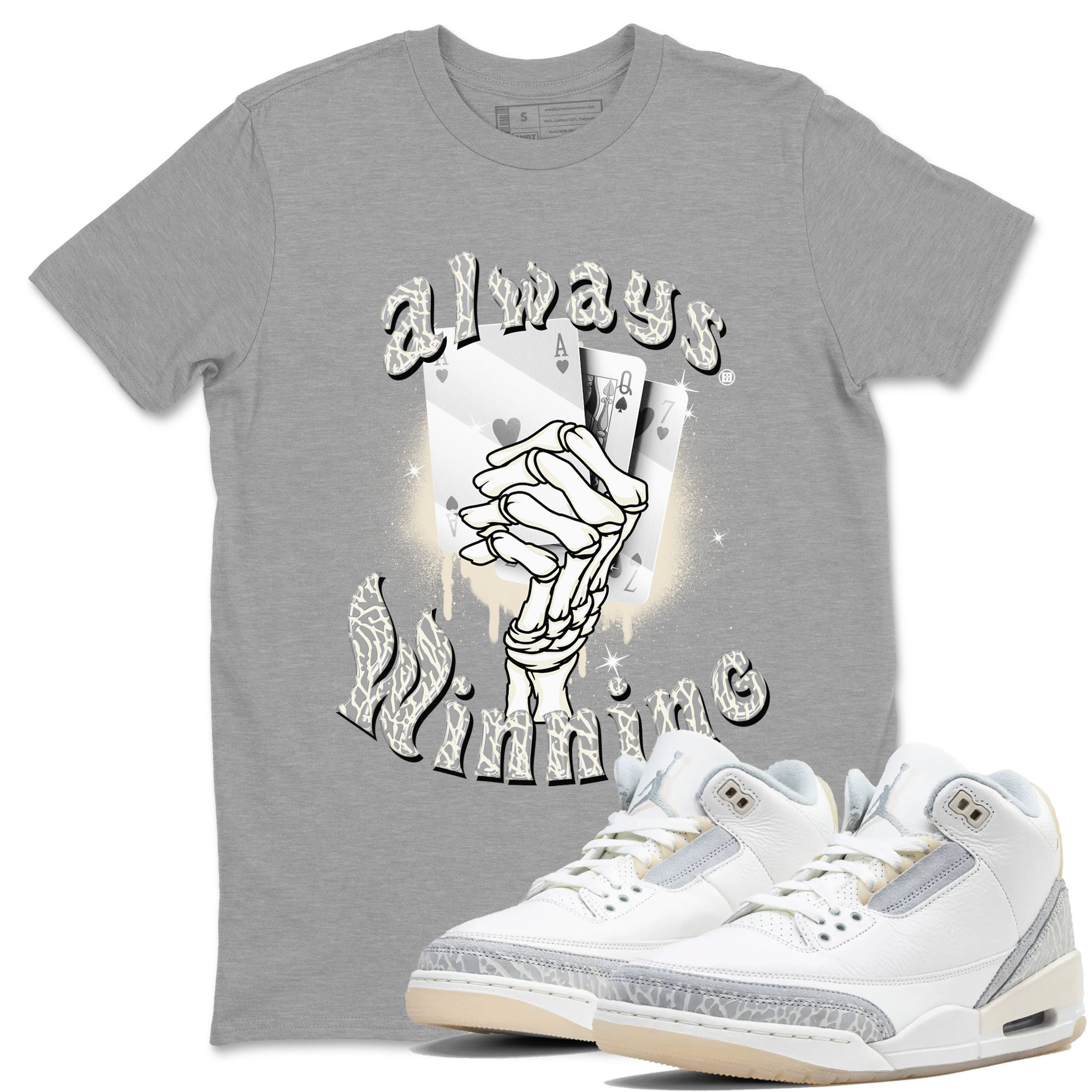 Jordan 3 Craft Ivory shirt to match jordans Always Winning sneaker tees 3s Ivory Drip Gear Zone unisex cotton Heather Grey 1 crew neck shirt