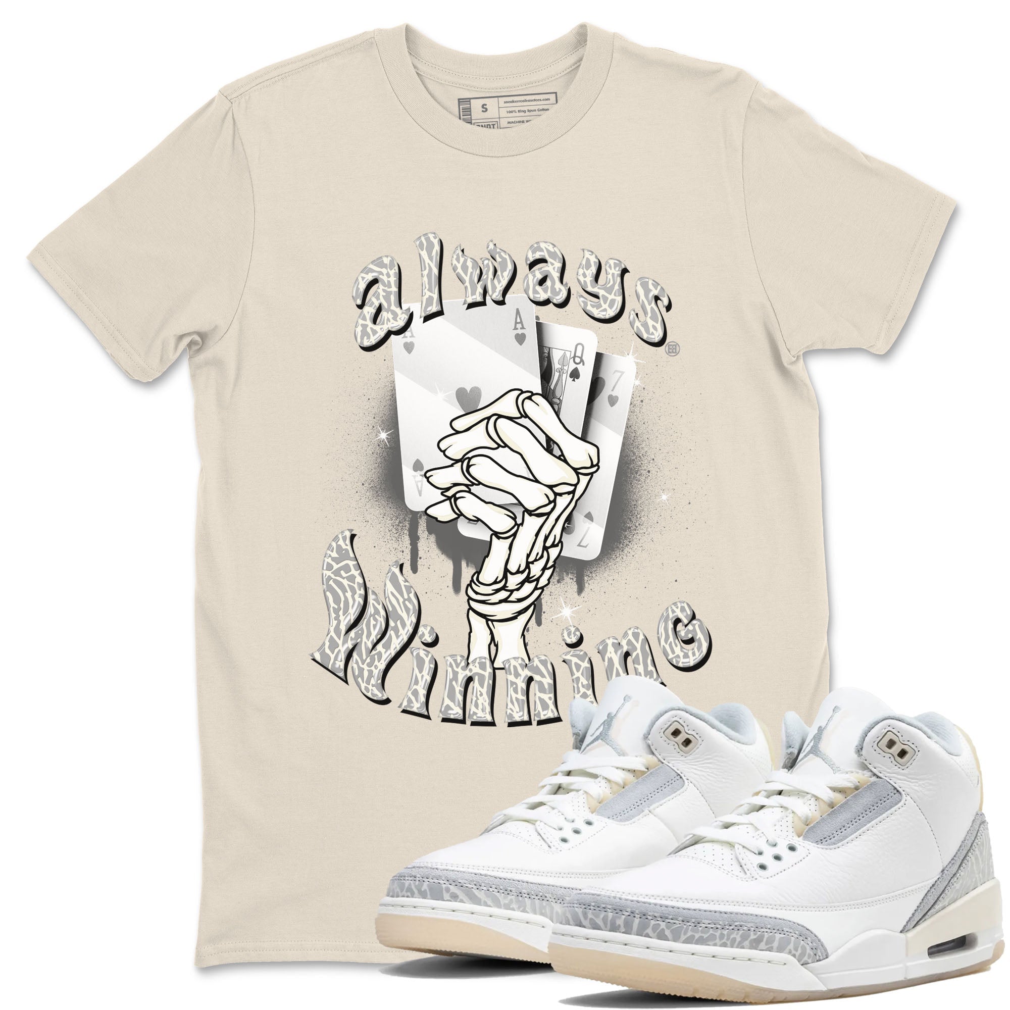 Jordan 3 Craft Ivory shirt to match jordans Always Winning sneaker tees 3s Ivory Drip Gear Zone unisex cotton Natural 1 crew neck shirt