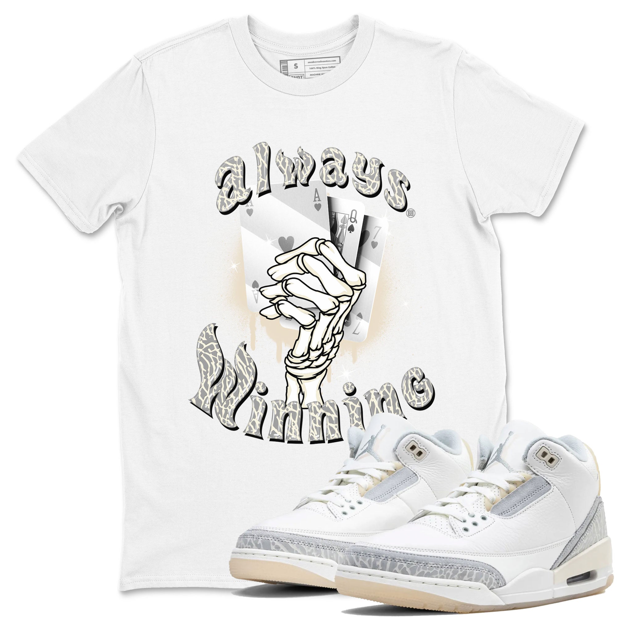 Jordan 3 Craft Ivory shirt to match jordans Always Winning sneaker tees 3s Ivory Drip Gear Zone unisex cotton White 1 crew neck shirt
