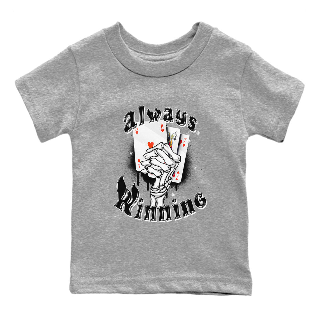 AJ4 Retro Bred Reimagined shirt to match jordans Always Winning sneaker tees Air Jordan 4 Retro Bred Reimagined Drip Gear Zone baby toddler Heather Grey 2 cotton Shirt