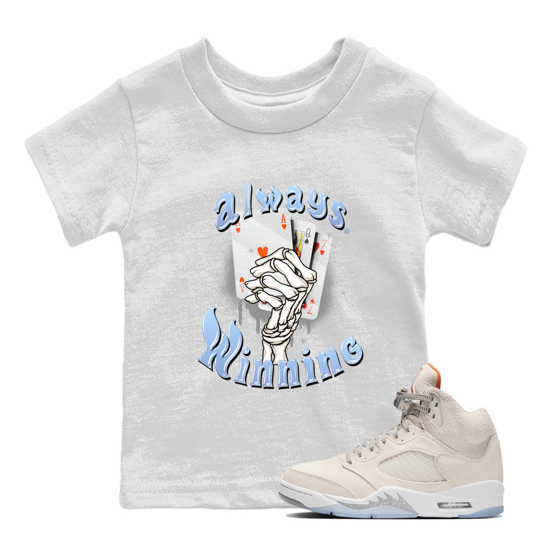 Air Jordan 5 Craft Sneaker Match Tees Always Winning Streetwear Sneaker Shirt Air Jordan 5 Retro Craft Shirts Kids Shirts White 1
