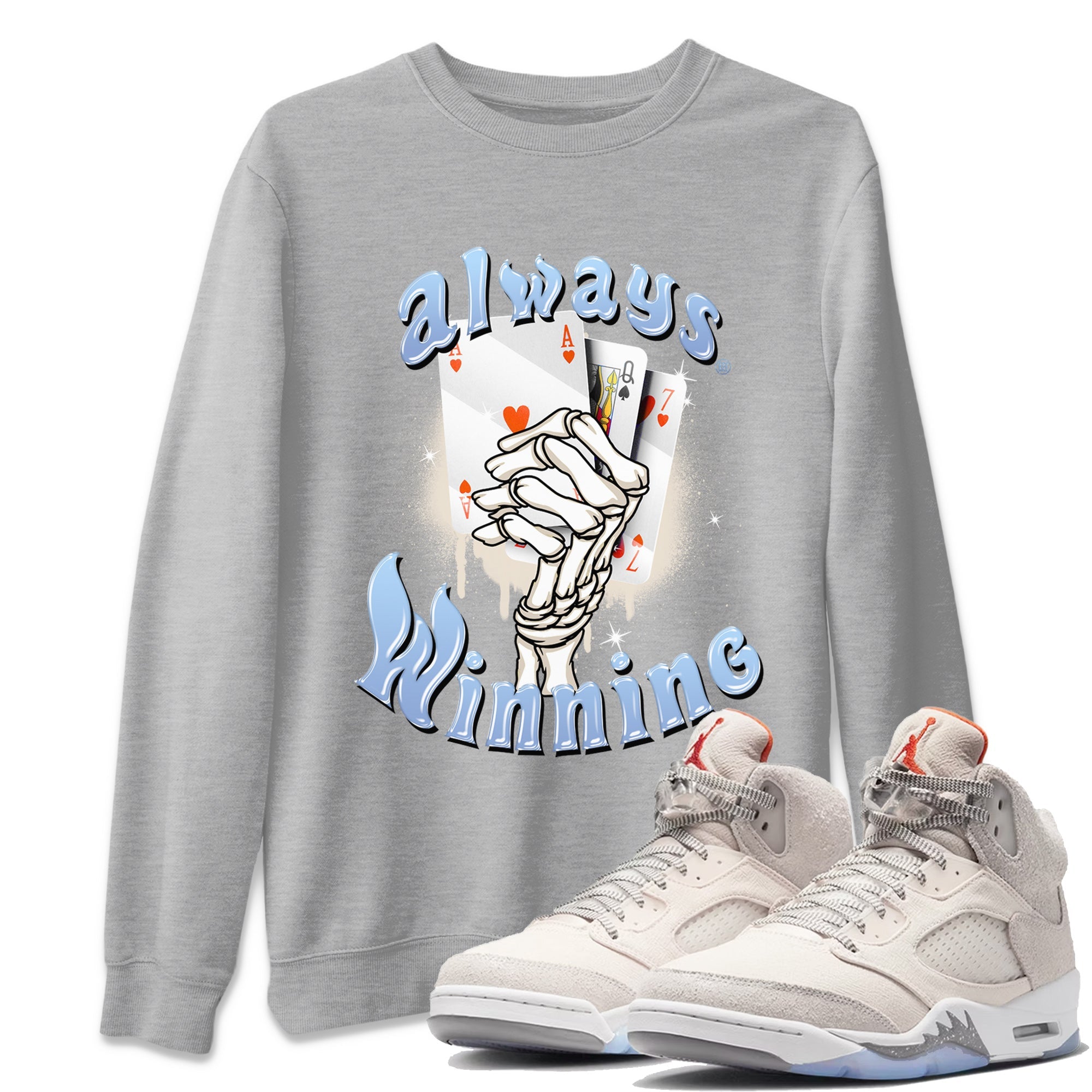 Air Jordan 5 Craft Sneaker Match Tees Always Winning Streetwear Sneaker Shirt Air Jordan 5 Retro Craft Shirts Unisex Shirts Heather Grey 1