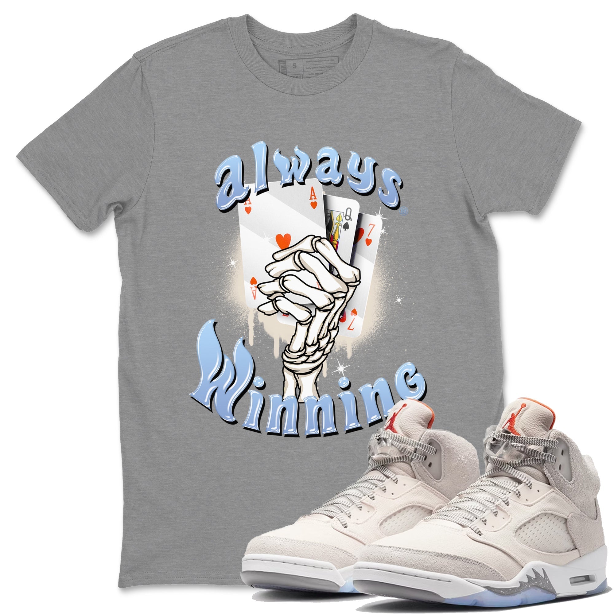 Air Jordan 5 Craft Sneaker Match Tees Always Winning Streetwear Sneaker Shirt Air Jordan 5 Retro Craft Shirts Unisex Shirts Heather Grey 1