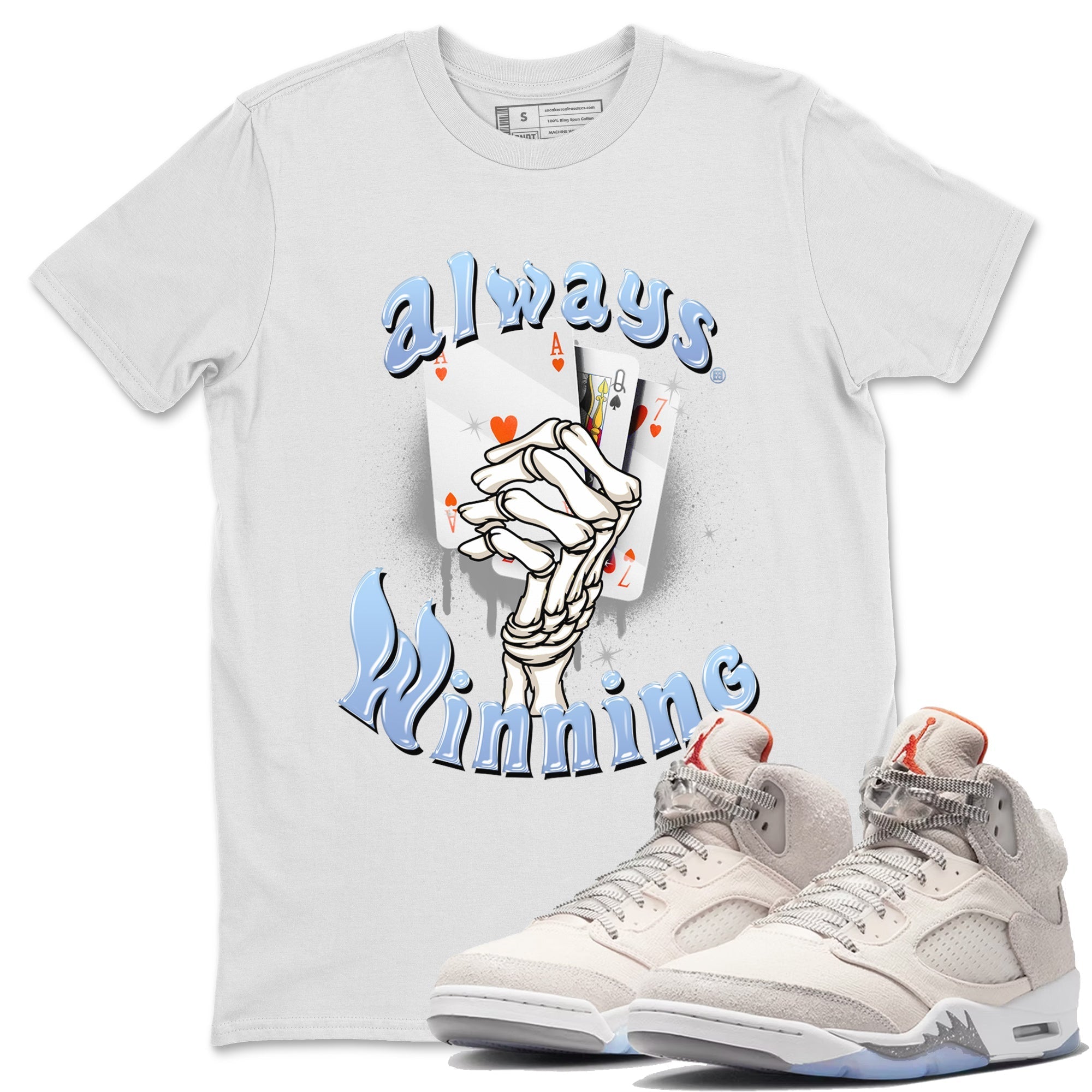 Air Jordan 5 Craft Sneaker Match Tees Always Winning Streetwear Sneaker Shirt Air Jordan 5 Retro Craft Shirts Unisex Shirts White 1