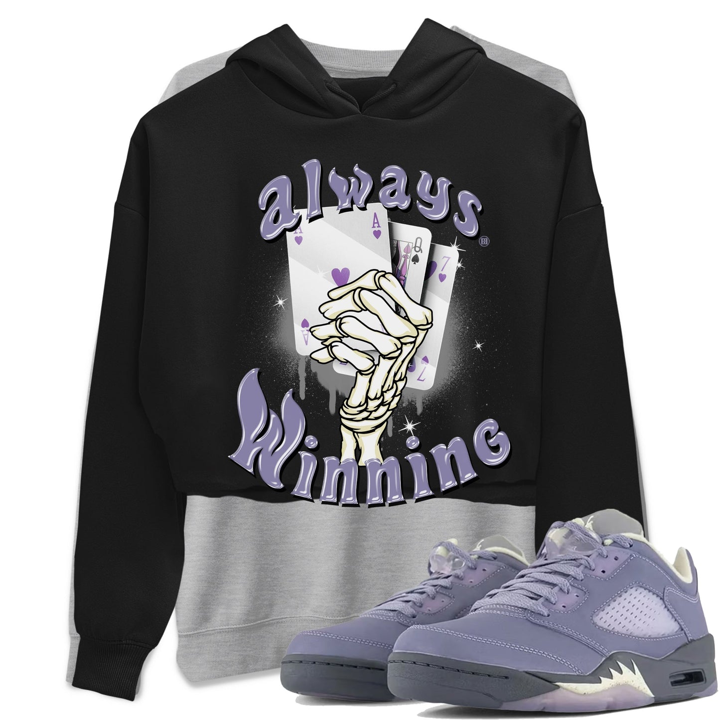 Air Jordan 5 Indigo Haze Sneaker Match Tees Always Winning 5s Indigo Haze Tee Sneaker Release Tees Unisex Shirts Heather Grey 1
