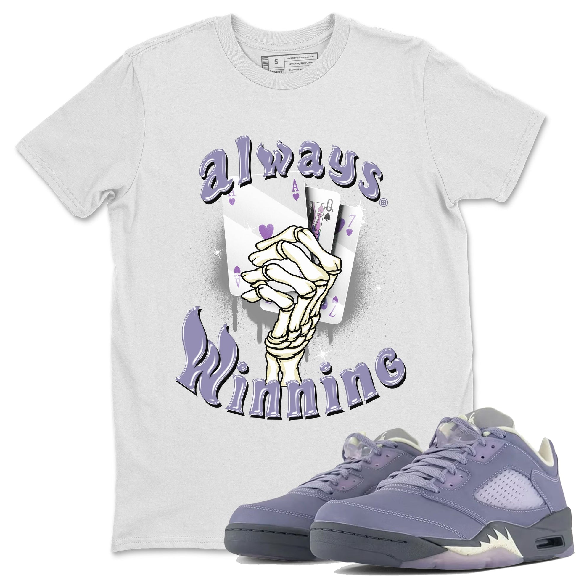 Air Jordan 5 Indigo Haze Sneaker Match Tees Always Winning 5s Indigo Haze Tee Sneaker Release Tees Unisex Shirts White 1