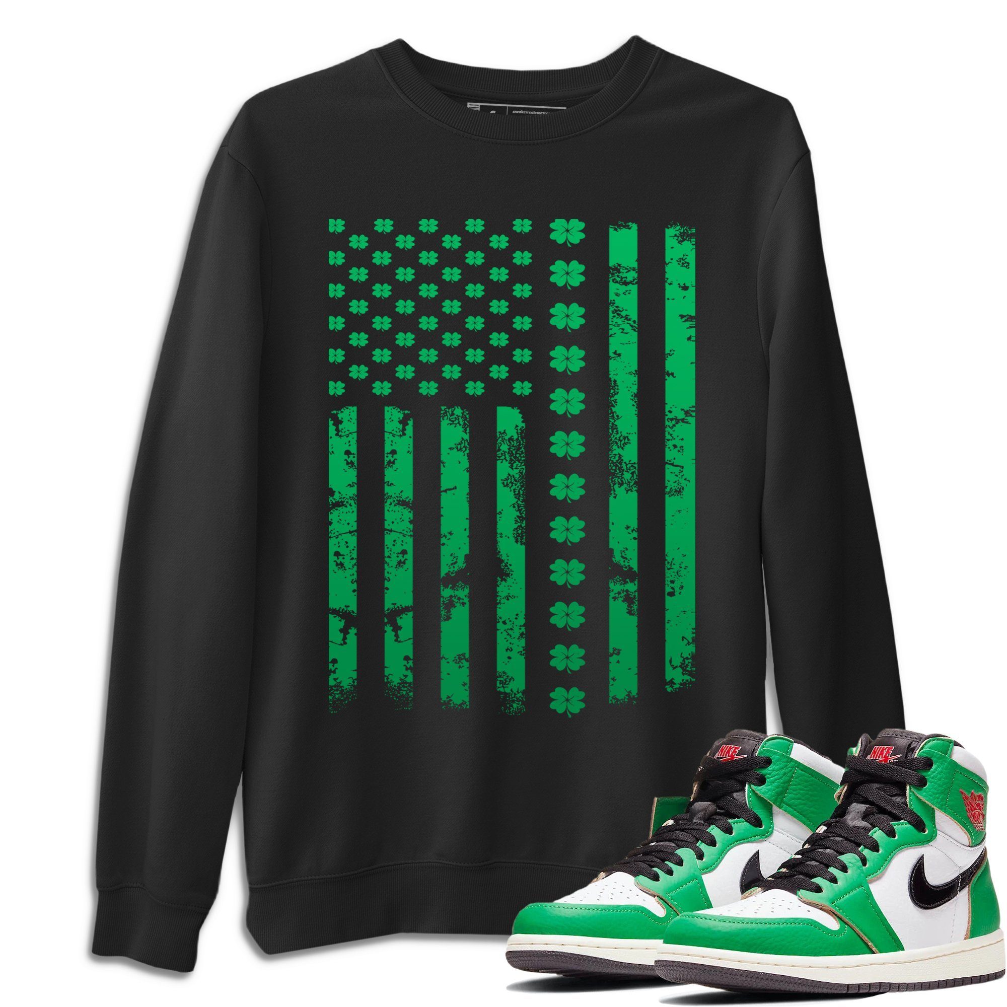Jordan 1 Lucky Green Shirt To Match Jordans American Flag Sneaker Tees Jordan 1 Lucky Green Drip Gear Zone Sneaker Matching Clothing Unisex Shirts