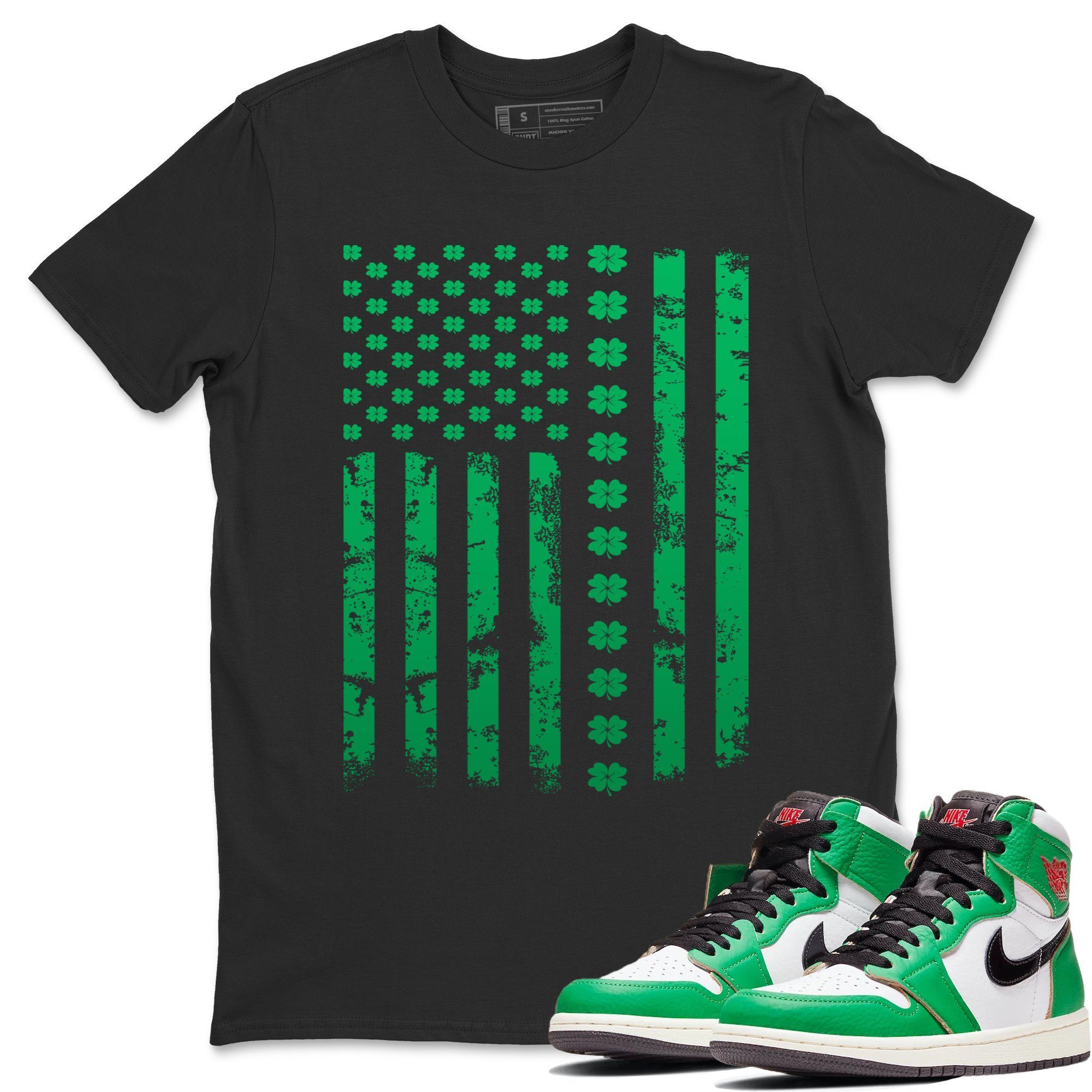 Jordan 1 Lucky Green Shirt To Match Jordans American Flag Sneaker Tees Jordan 1 Lucky Green Drip Gear Zone Sneaker Matching Clothing Unisex Shirts