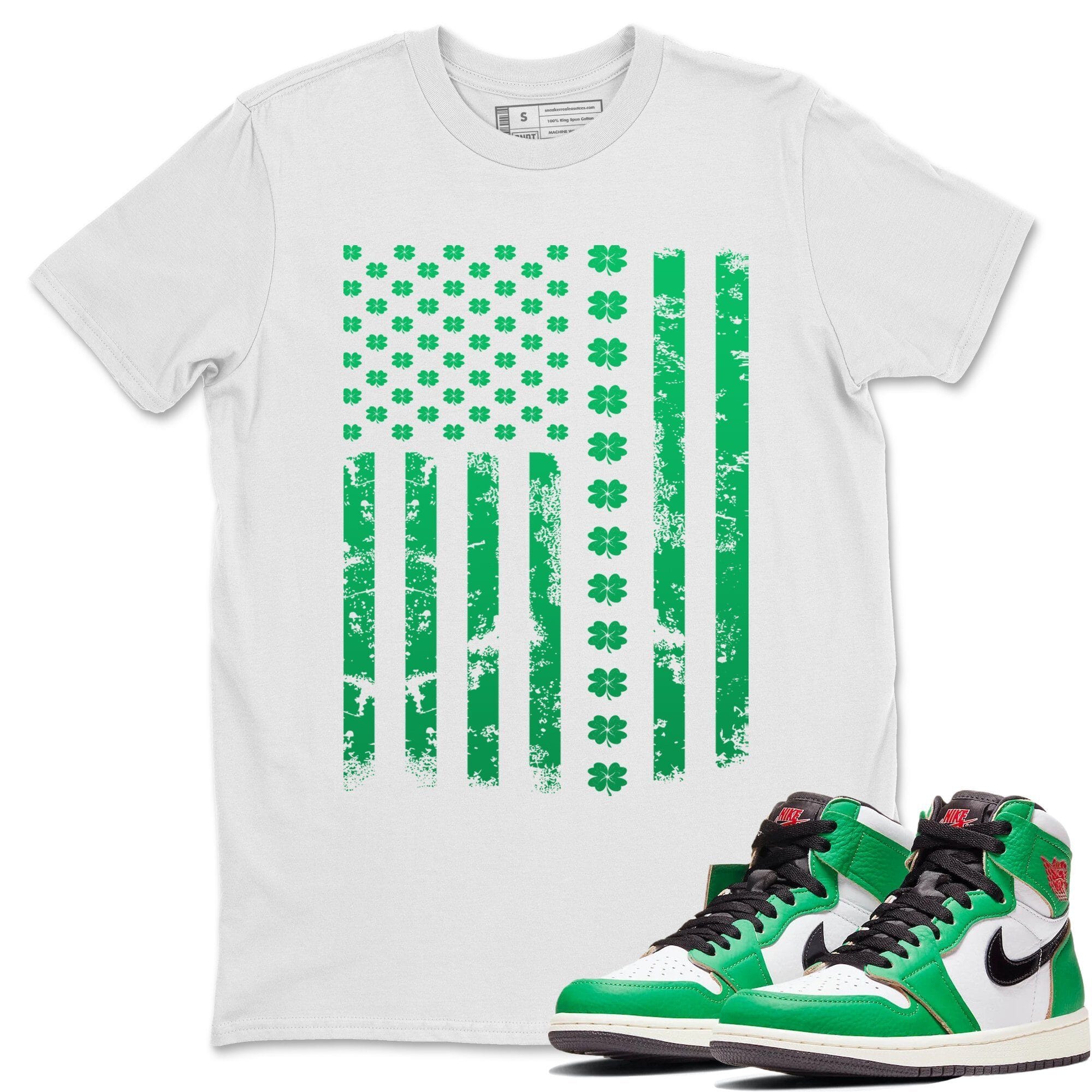 Jordan 1 Lucky Green Shirt To Match Jordans American Flag Sneaker Tees Jordan 1 Lucky Green Drip Gear Zone Sneaker Matching Clothing Unisex Shirts