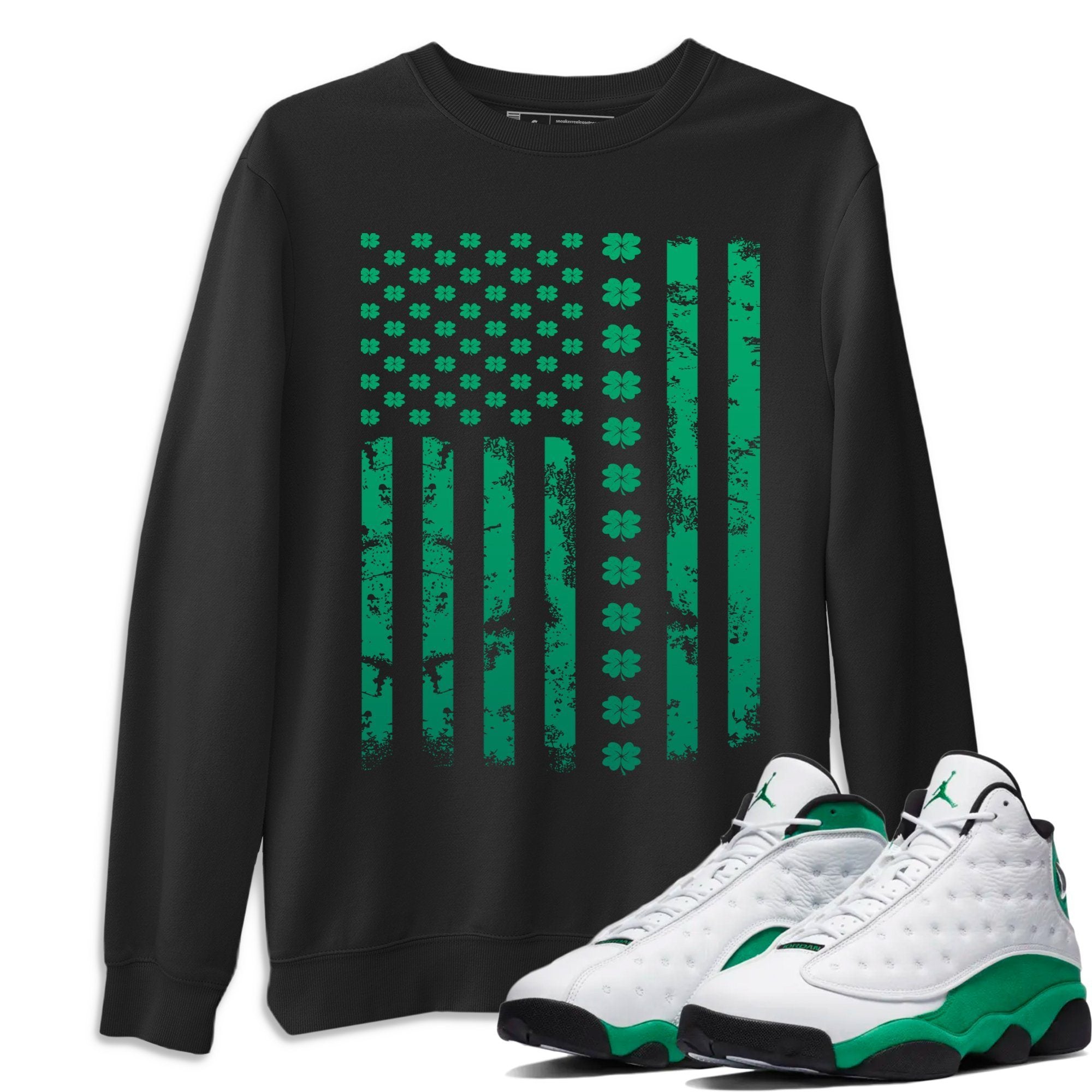 Jordan 13 Lucky Green Shirt To Match Jordans American Flag Sneaker Tees Jordan 13 Lucky Green Drip Gear Zone Sneaker Matching Clothing Unisex Shirts