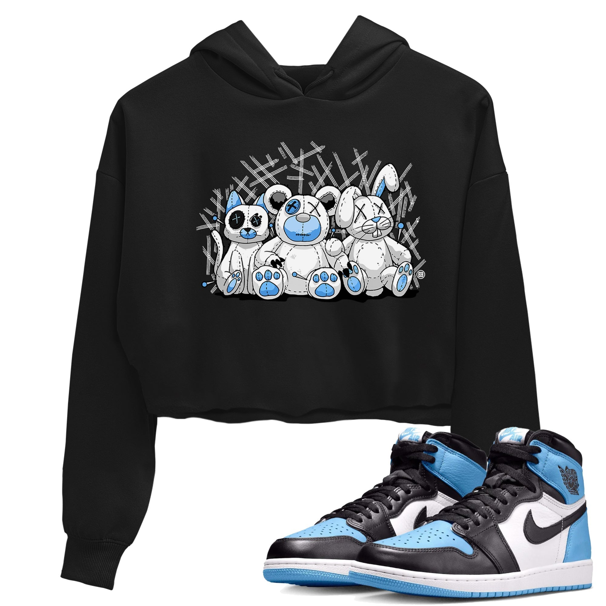 Air Jordan 1 Retro High OG UNC Toe Shirt to match Jordans Animal Homies Streetwear Sneaker Shirt AJ1 UNC Toe Streetwear Sneaker Shirt Crop T-Shirts Black 1