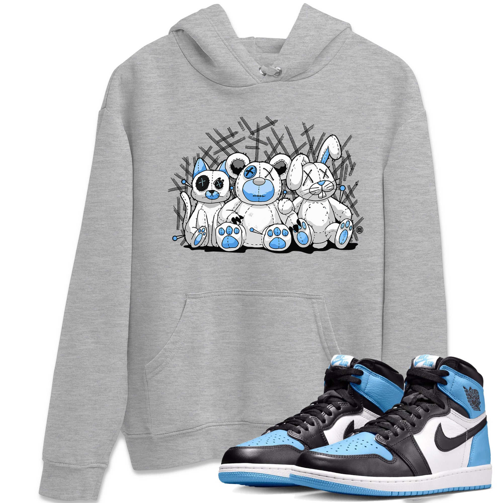 Air Jordan 1 Retro High OG UNC Toe Shirt to match Jordans Animal Homies Streetwear Sneaker Shirt AJ1 UNC Toe Streetwear Sneaker Shirt Crew Neck T-Shirts Heather Grey 1