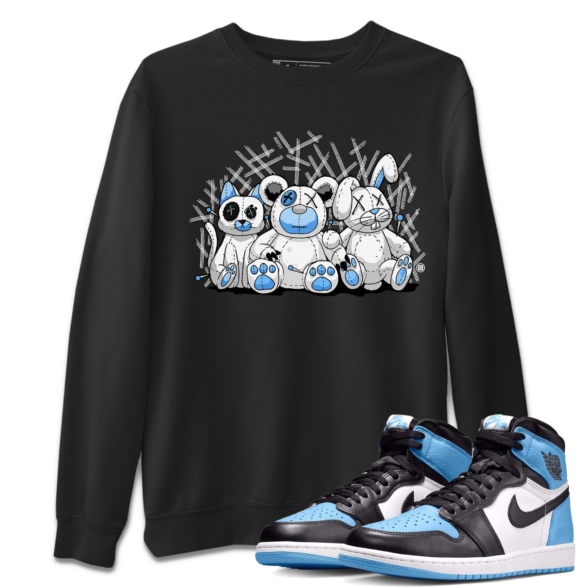 Air Jordan 1 Retro High OG UNC Toe Shirt to match Jordans Animal Homies Streetwear Sneaker Shirt AJ1 UNC Toe Streetwear Sneaker Shirt Crew Neck T-Shirts Black 1