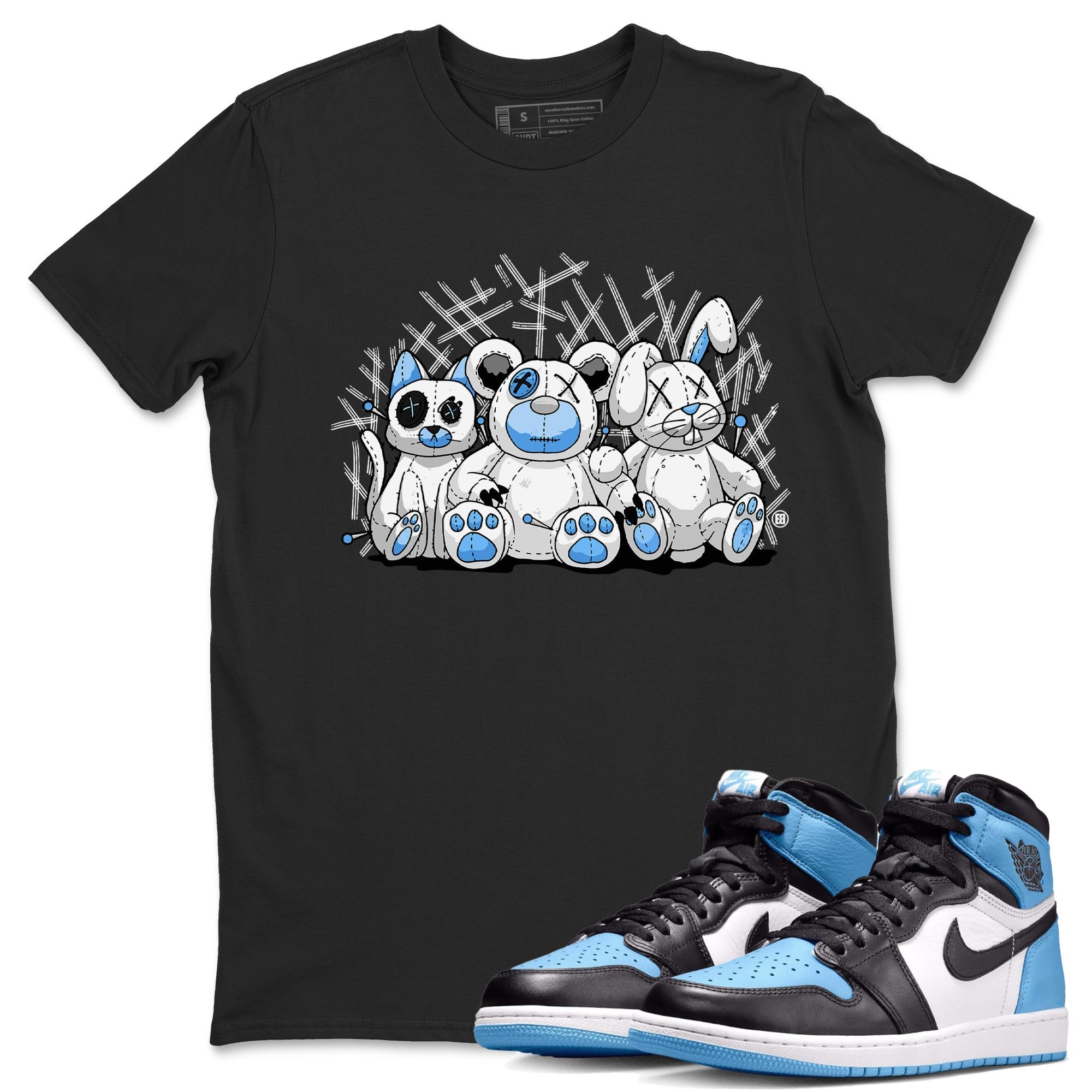 Air Jordan 1 Retro High OG UNC Toe Shirt to match Jordans Animal Homies Streetwear Sneaker Shirt AJ1 UNC Toe Streetwear Sneaker Shirt Crew Neck T-Shirts Black 1