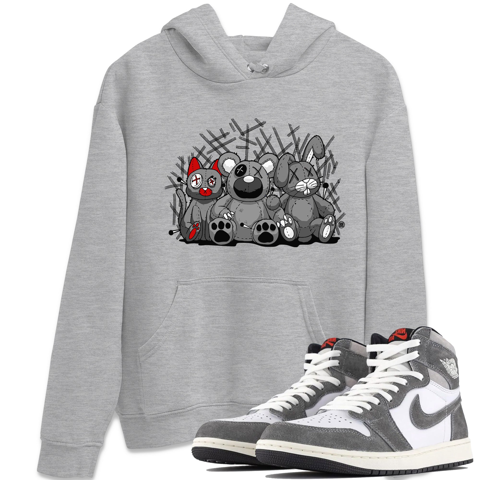 Air Jordan 1 Washed Heritage Sneaker Match Tees Animal Homies Streetwear Sneaker Shirt Air Jordan 1 Washed Heritage Shirts Unisex Shirts Heather Grey 1
