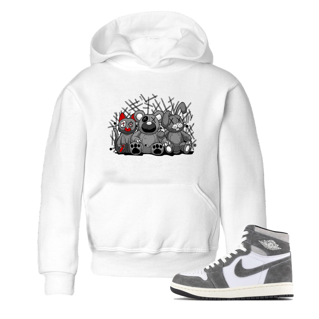 Air Jordan 1 Washed Heritage Sneaker Match Tees Animal Homies Streetwear Sneaker Shirt Air Jordan 1 Washed Heritage Shirts Kids Shirts White 1